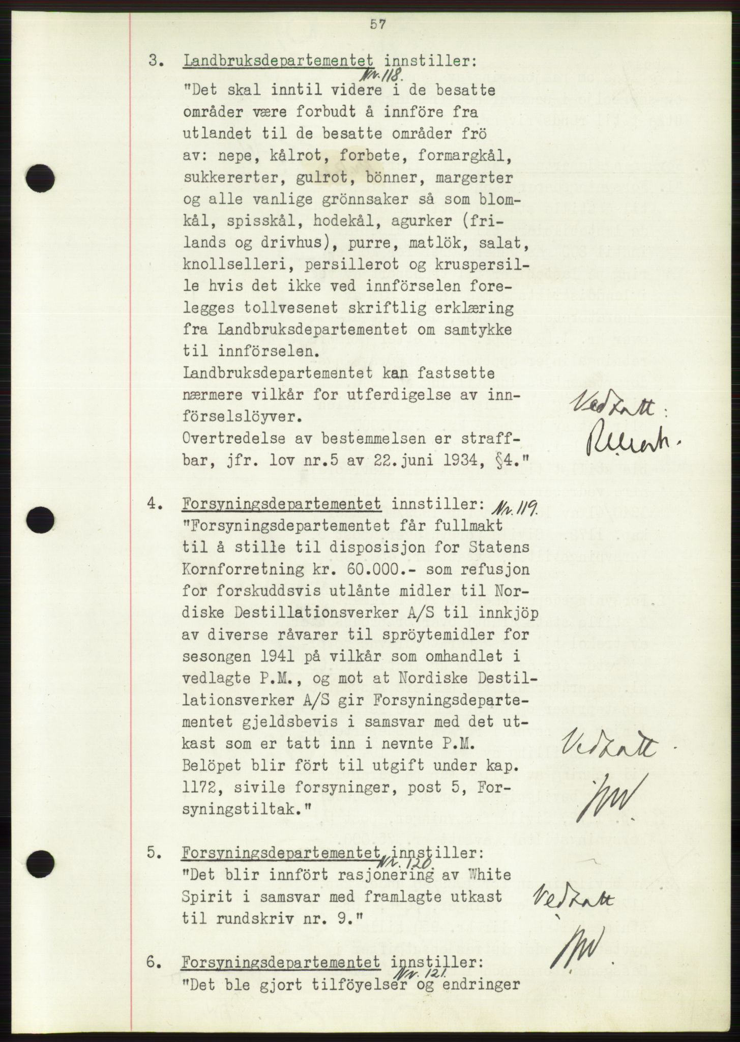 Administrasjonsrådet, AV/RA-S-1004/A/L0002: Vedtaksprotokoll 16/4-25/9, 1940, p. 61