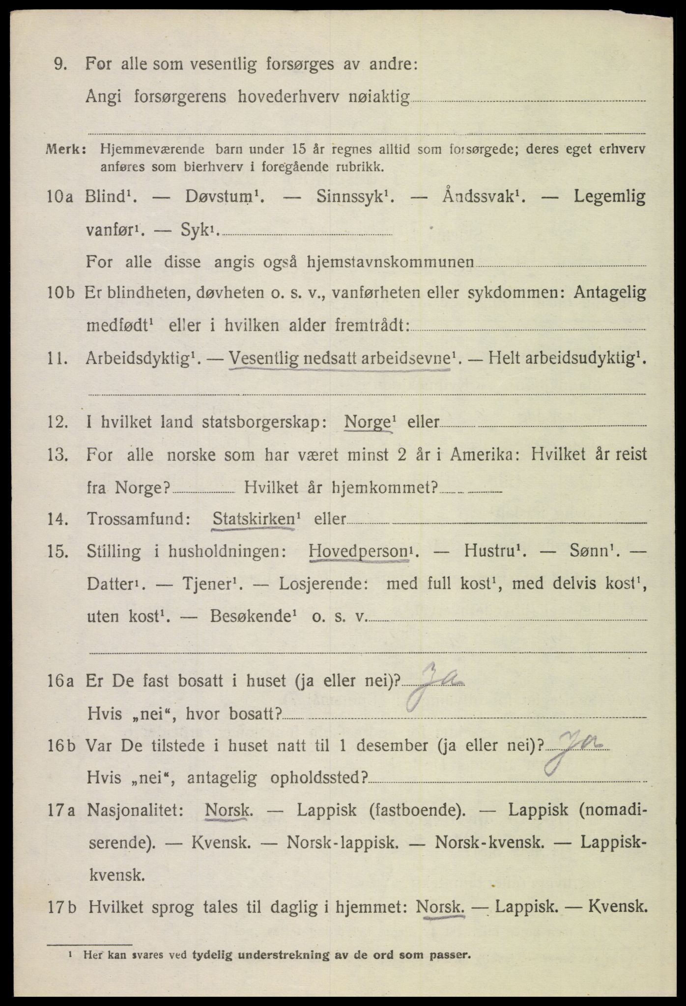 SAT, 1920 census for Hadsel, 1920, p. 21453