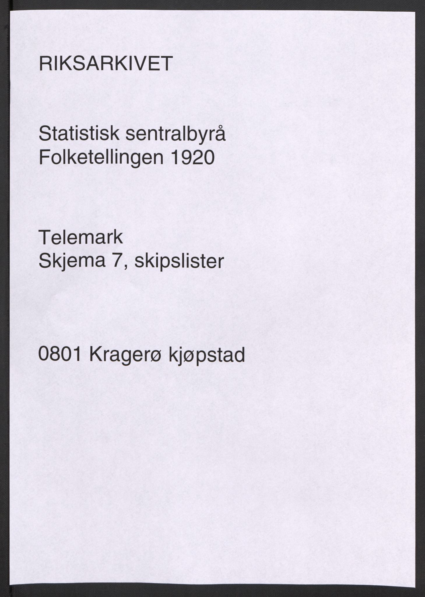 SAKO, 1920 census for Kragerø, 1920, p. 13896