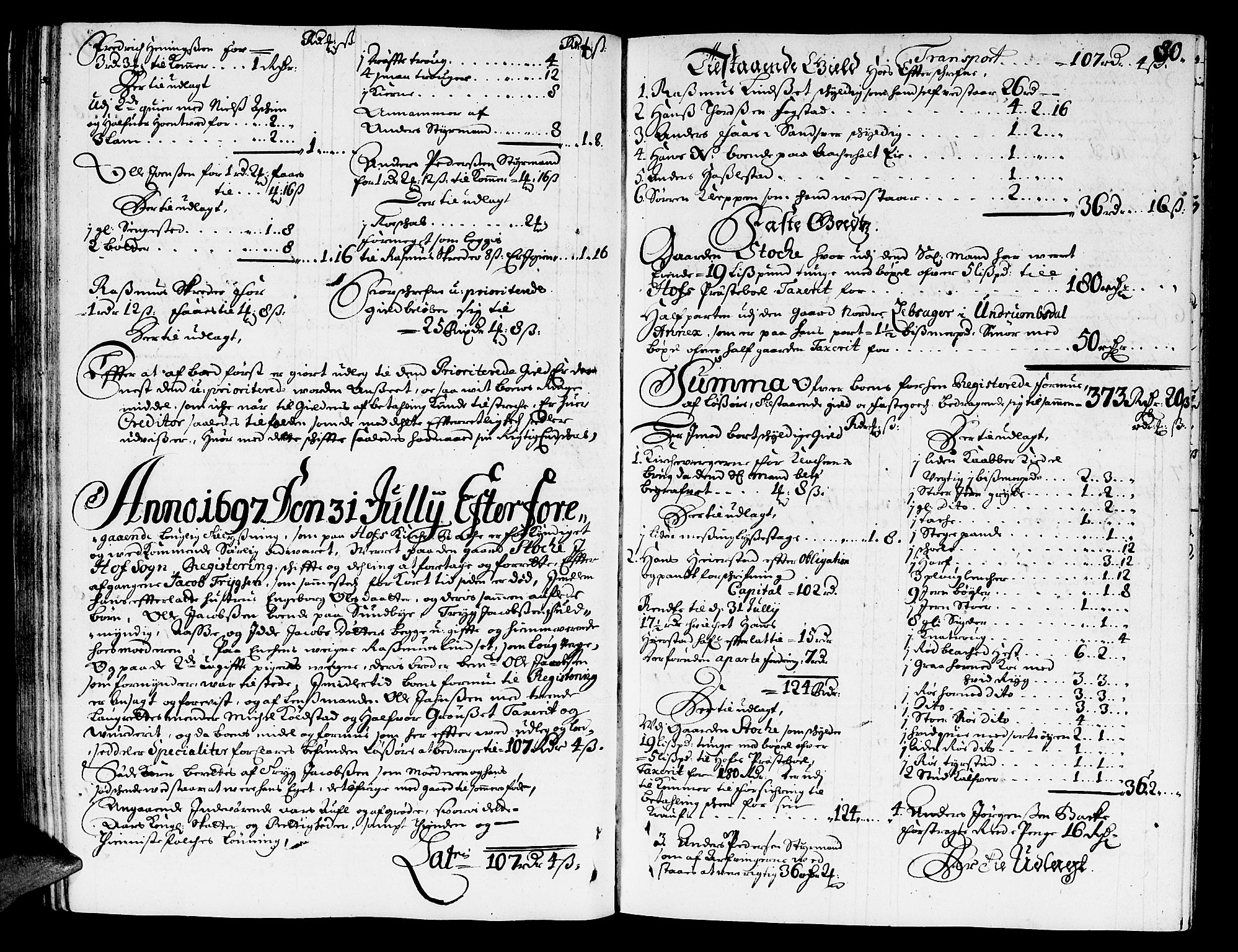 Nordre Jarlsberg sorenskriveri, SAKO/A-80/H/Hc/L0004: Skifteprotokoll, 1696-1701, p. 79b-80a