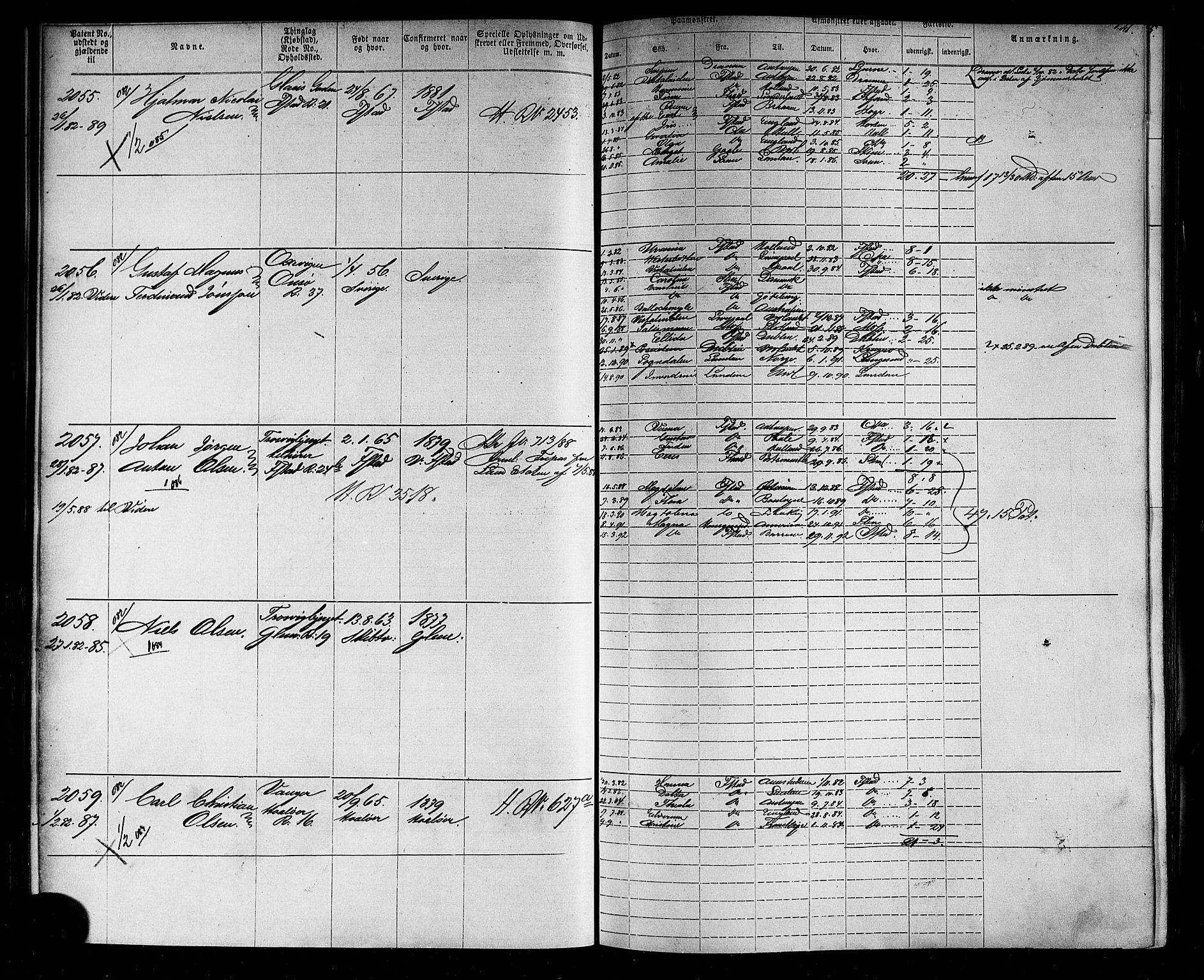 Fredrikstad mønstringskontor, AV/SAO-A-10569b/F/Fc/Fca/L0005: Annotasjonsrulle, 1884-1899, p. 125