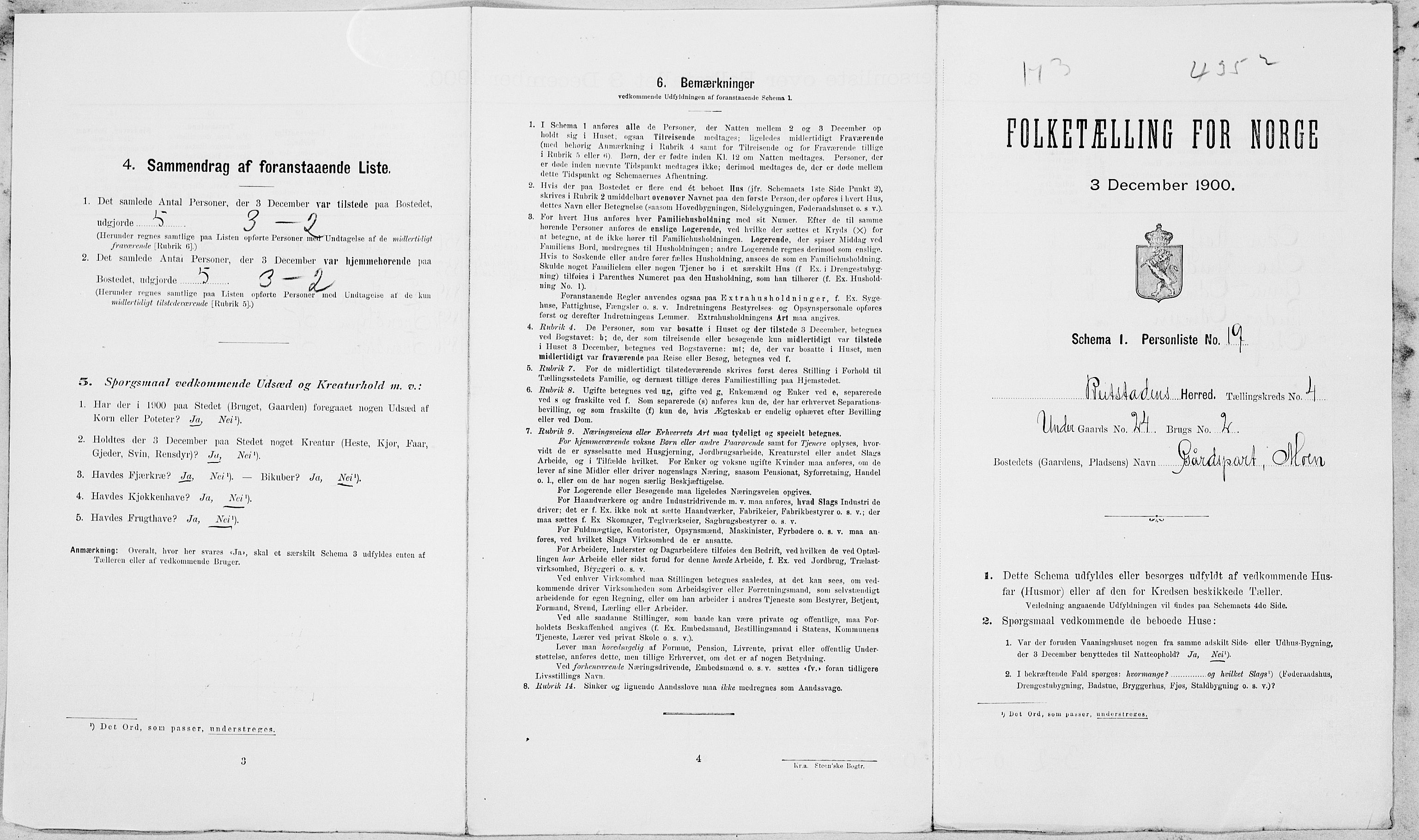 SAT, 1900 census for Beitstad, 1900, p. 62