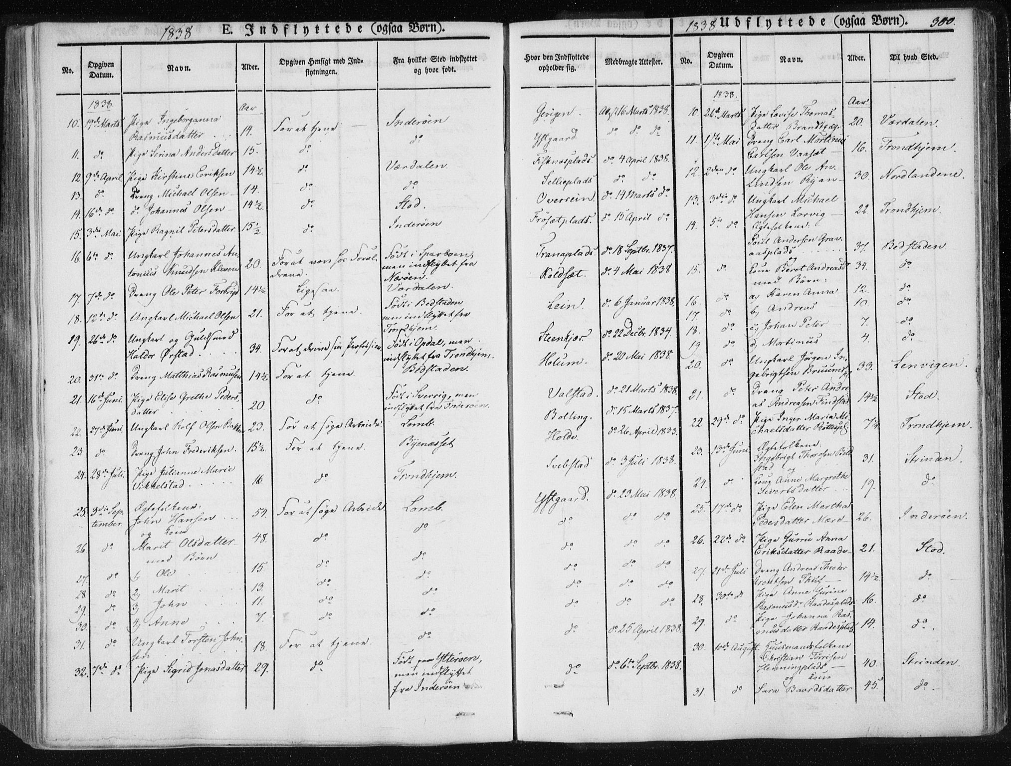 Ministerialprotokoller, klokkerbøker og fødselsregistre - Nord-Trøndelag, SAT/A-1458/735/L0339: Parish register (official) no. 735A06 /1, 1836-1848, p. 300