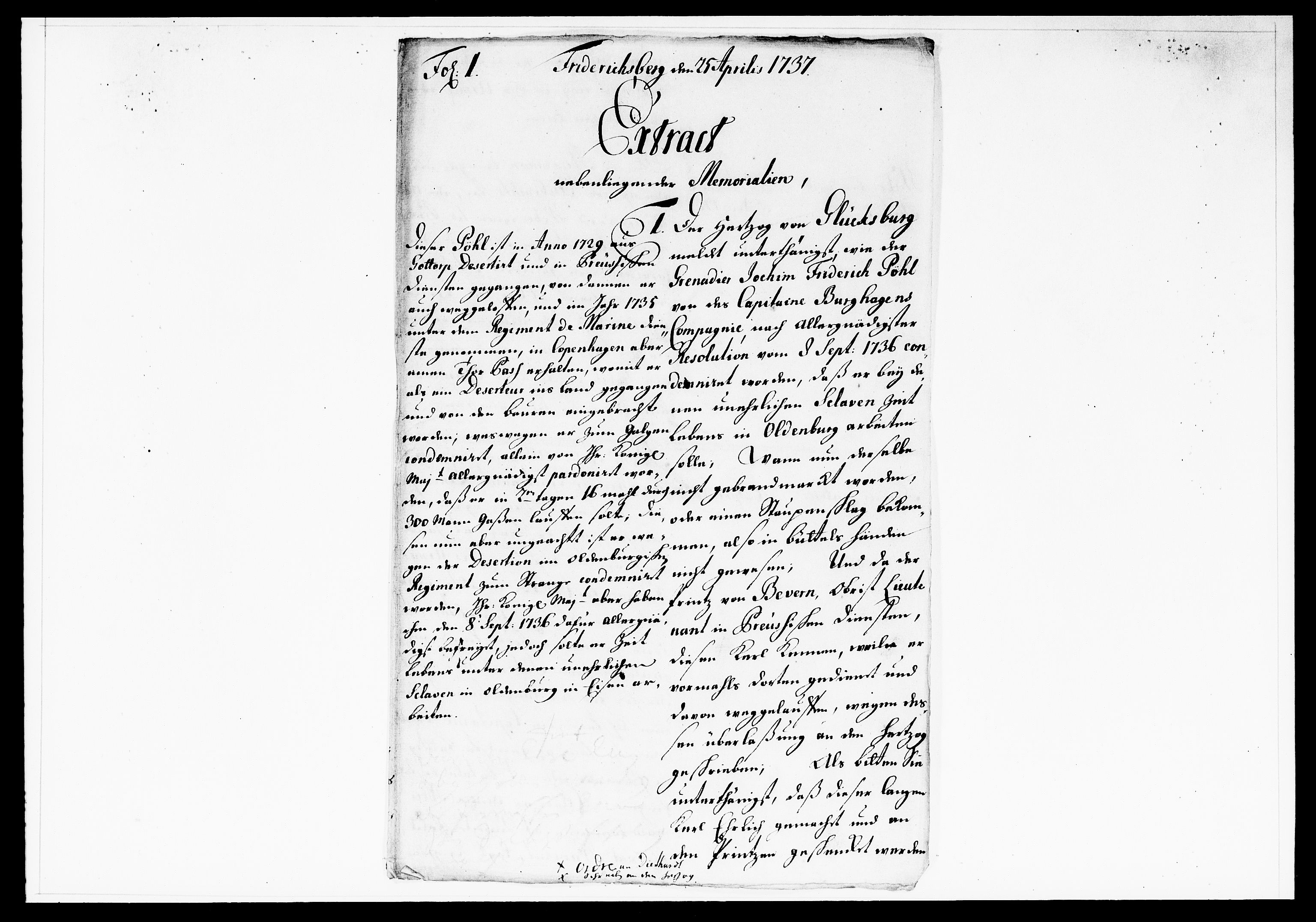 Krigskollegiet, Krigskancelliet, DRA/A-0006/-/1138-1142: Refererede sager, 1737, p. 147