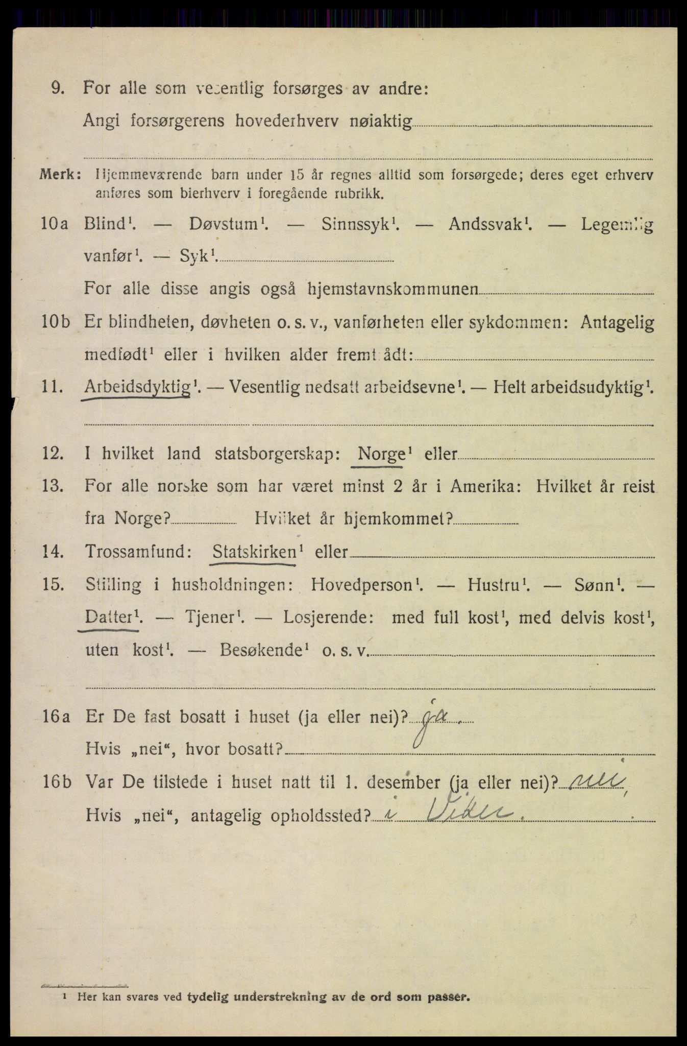 SAH, 1920 census for Lom, 1920, p. 2577