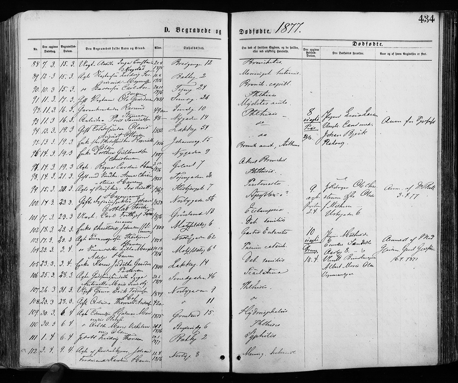 Grønland prestekontor Kirkebøker, AV/SAO-A-10848/F/Fa/L0005: Parish register (official) no. 5, 1869-1880, p. 434