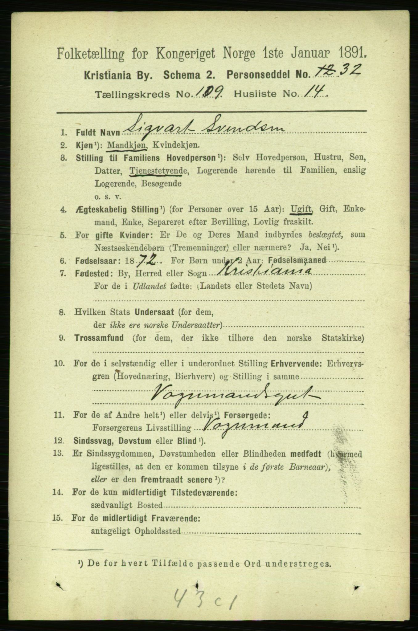 RA, 1891 census for 0301 Kristiania, 1891, p. 56928