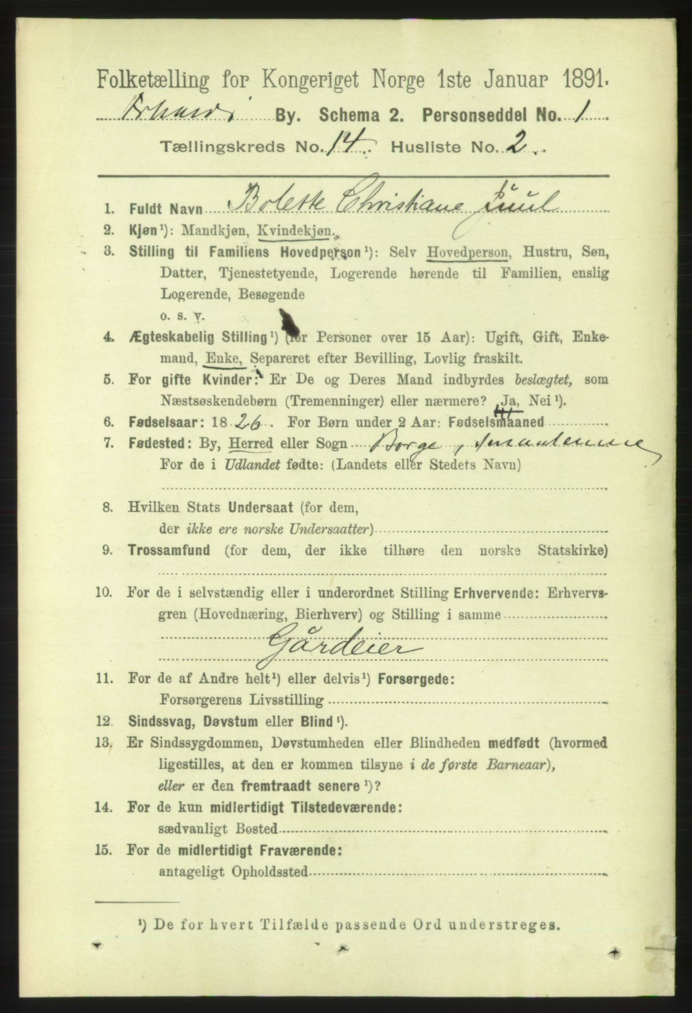 RA, 1891 census for 0101 Fredrikshald, 1891, p. 9020