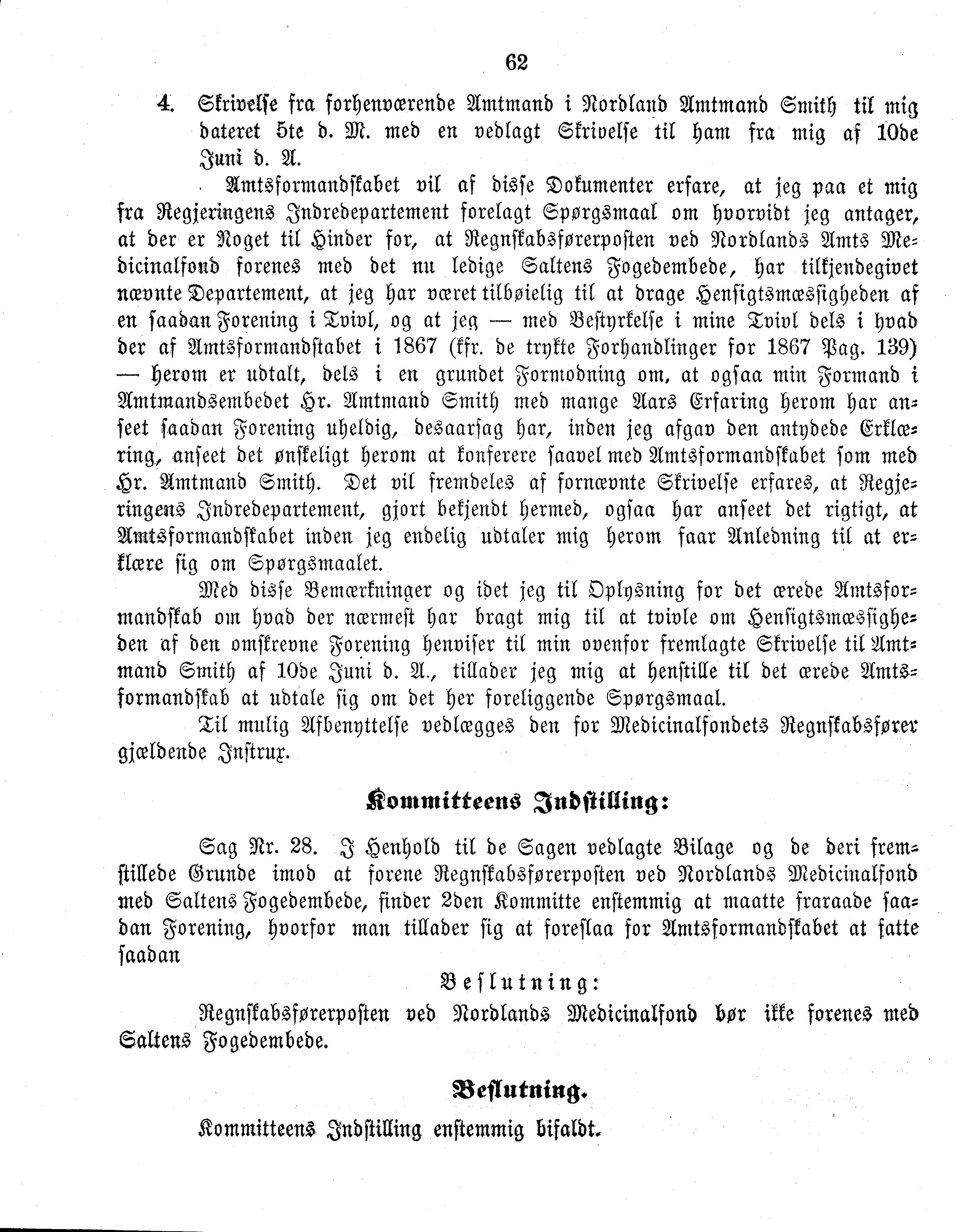 Nordland Fylkeskommune. Fylkestinget, AIN/NFK-17/176/A/Ac/L0006: Fylkestingsforhandlinger 1870, 1870