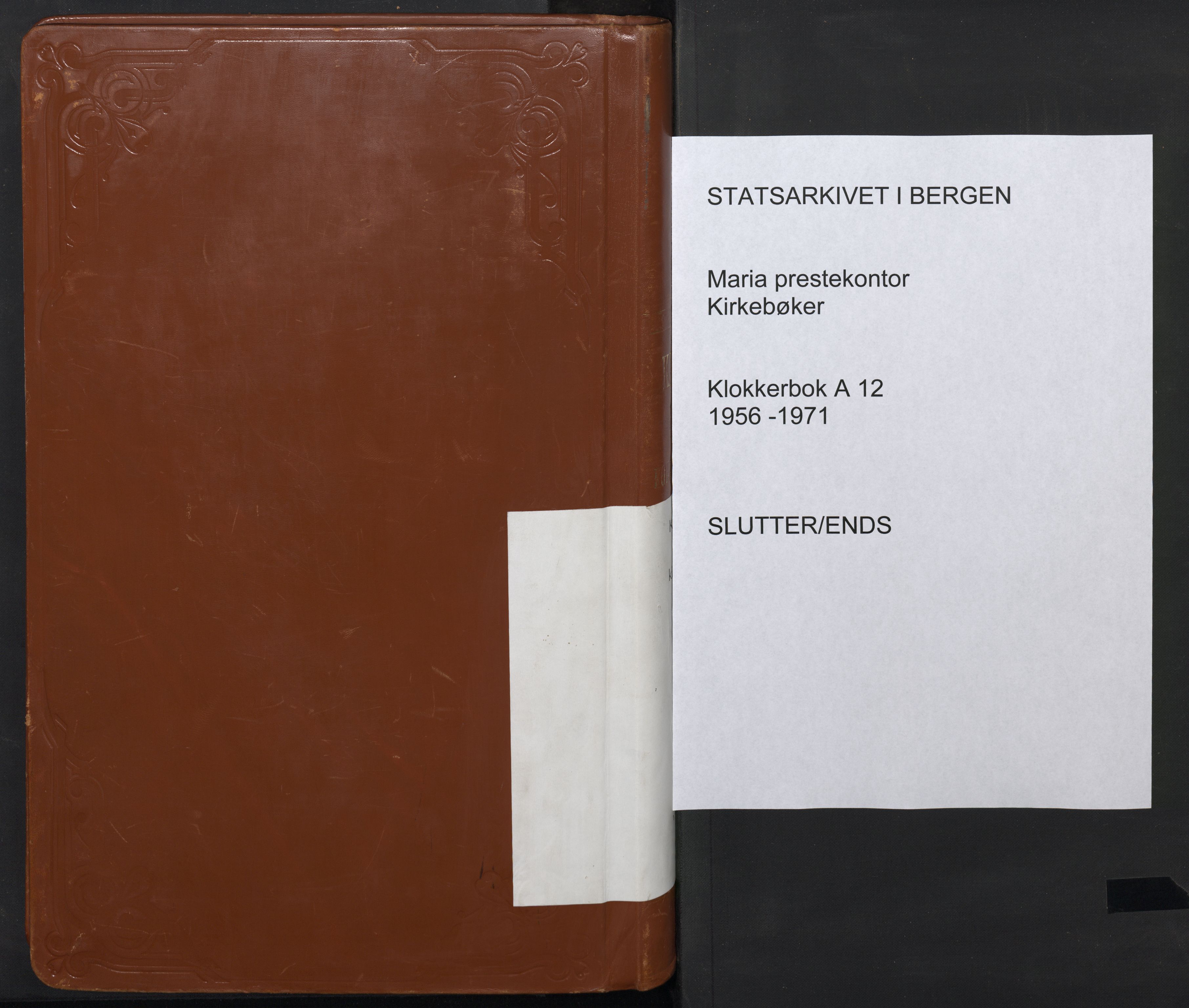 Mariakirken Sokneprestembete, AV/SAB-A-76901/H/Hab/L0012: Parish register (copy) no. A 12, 1956-1971