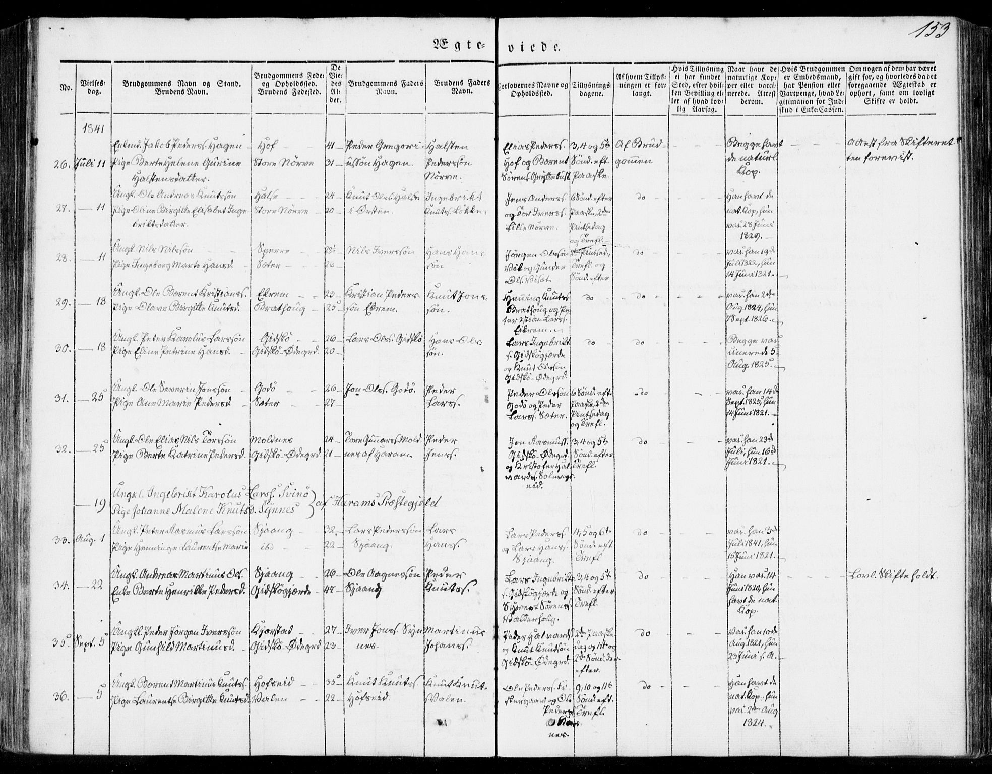 Ministerialprotokoller, klokkerbøker og fødselsregistre - Møre og Romsdal, AV/SAT-A-1454/528/L0396: Parish register (official) no. 528A07, 1839-1847, p. 153