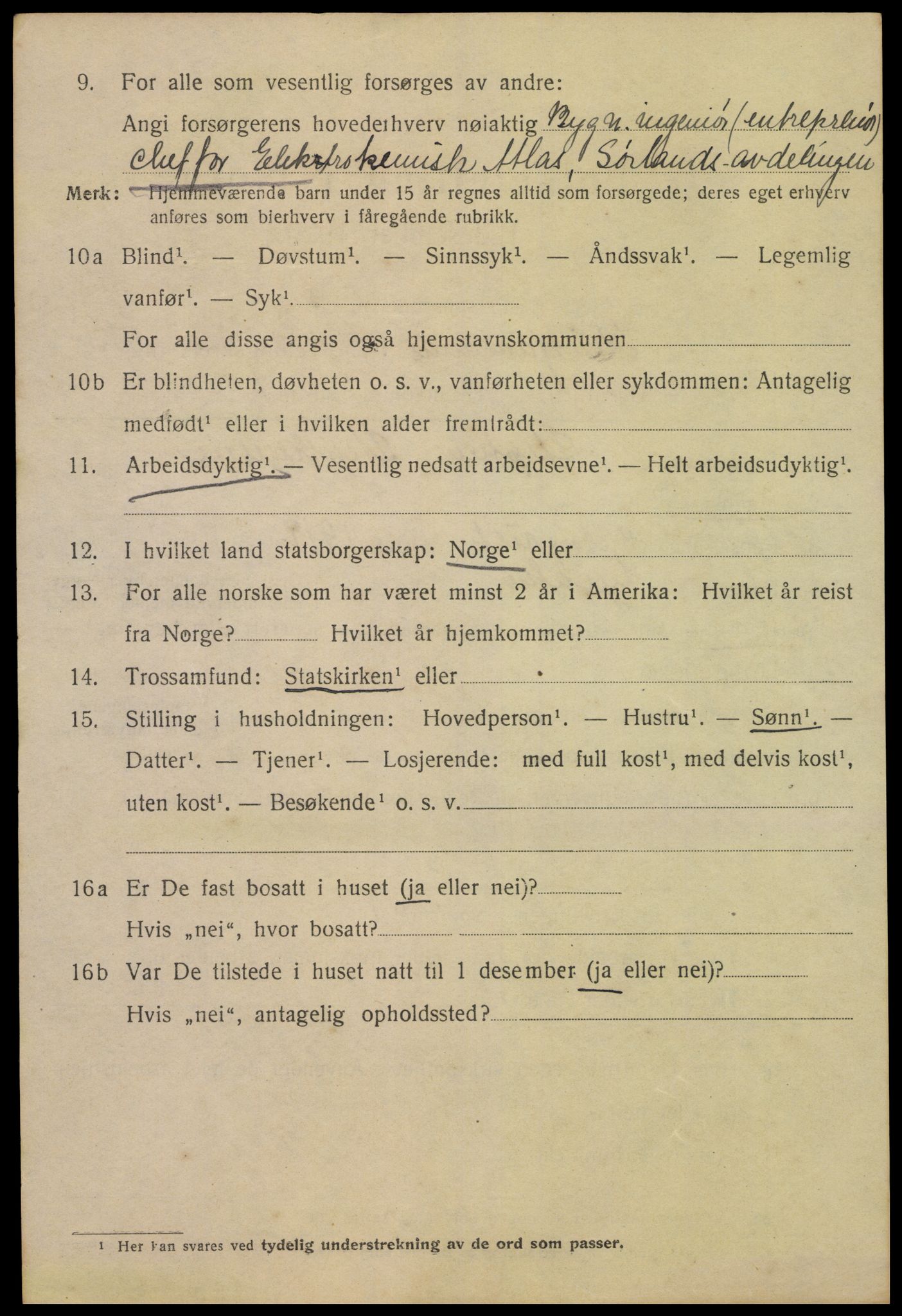 SAK, 1920 census for Kristiansand, 1920, p. 44852