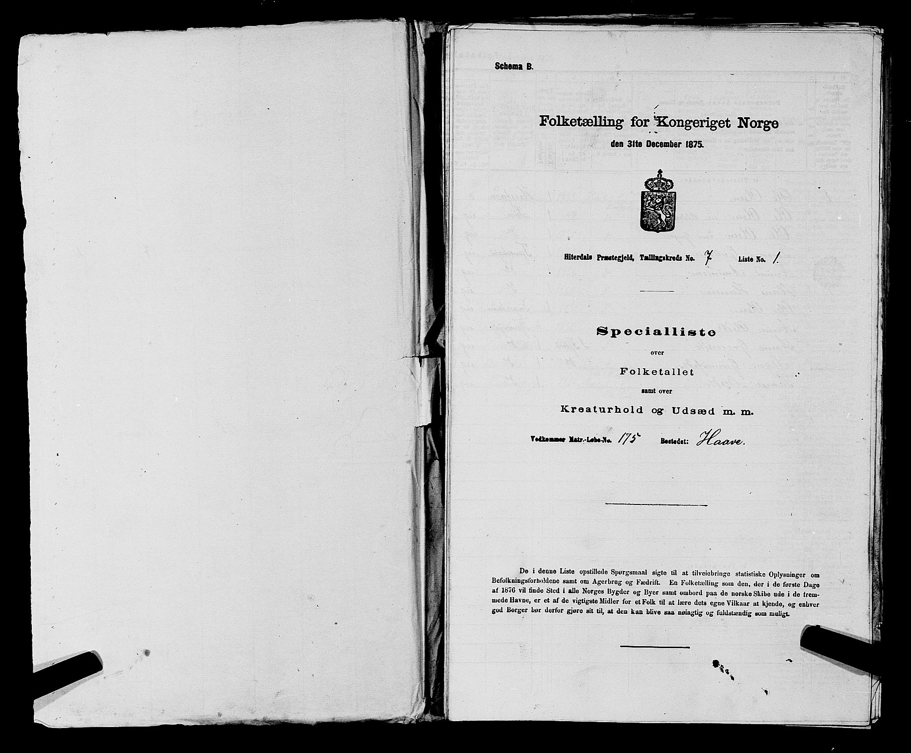 SAKO, 1875 census for 0823P Heddal, 1875, p. 1006