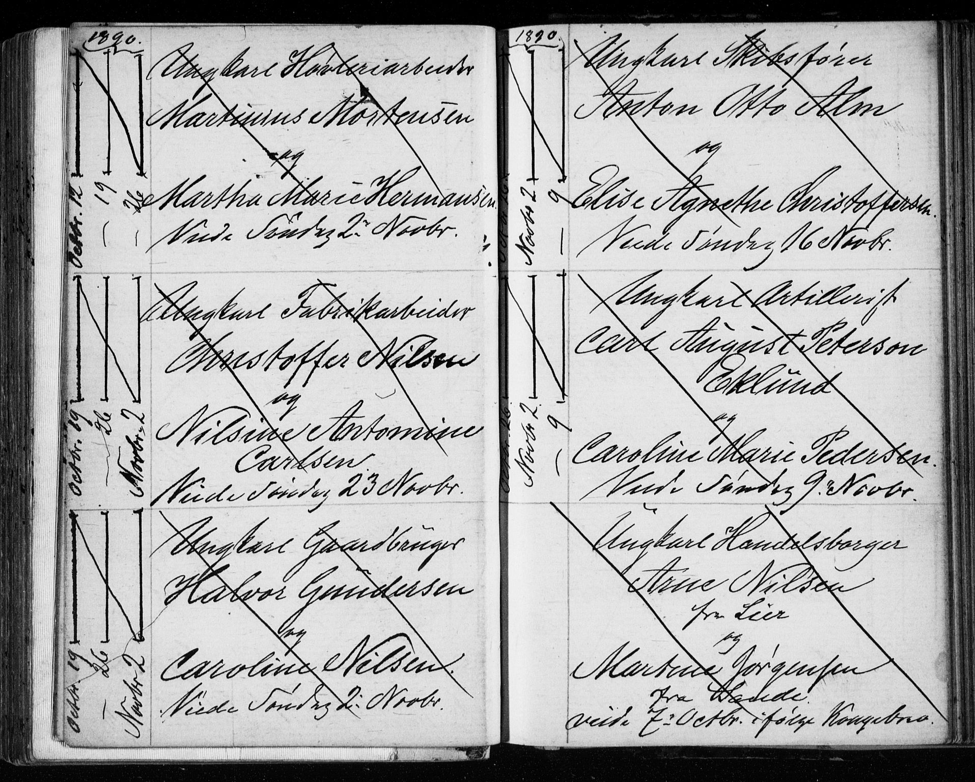 Bragernes kirkebøker, AV/SAKO-A-6/H/Ha/L0006: Banns register no. 6, 1873-1896