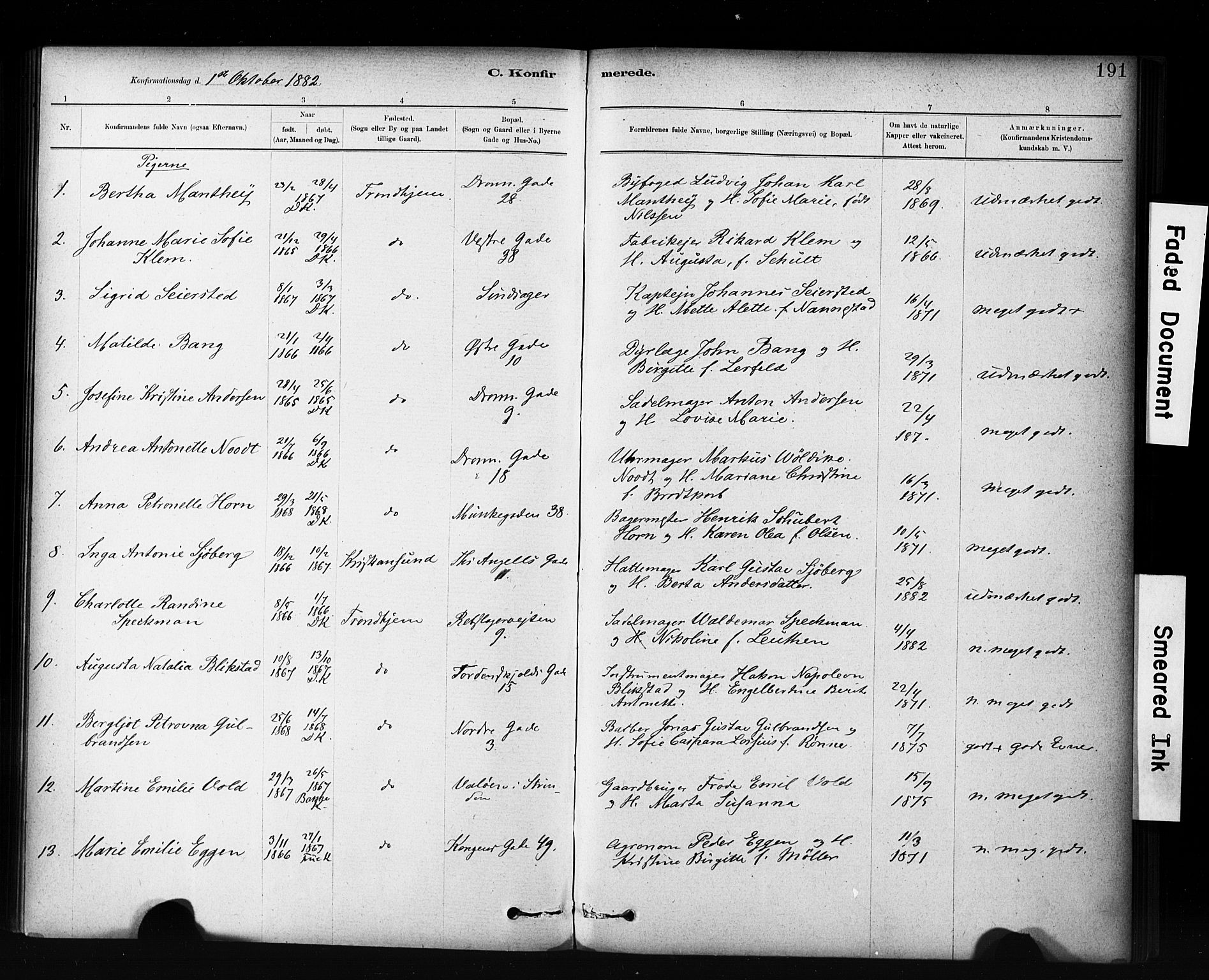 Ministerialprotokoller, klokkerbøker og fødselsregistre - Sør-Trøndelag, AV/SAT-A-1456/601/L0071: Curate's parish register no. 601B04, 1882-1931, p. 191