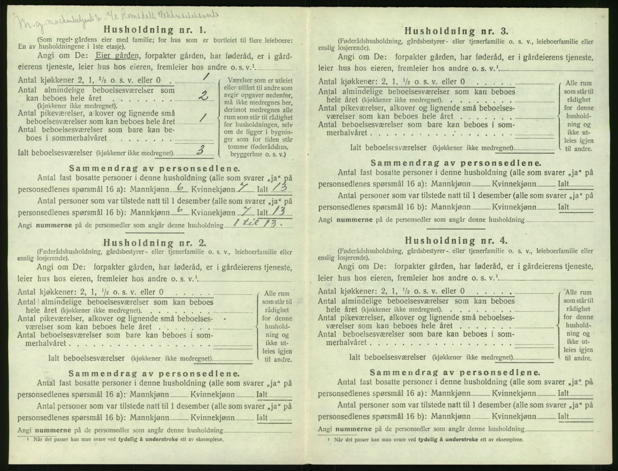 SAT, 1920 census for Grytten, 1920, p. 533