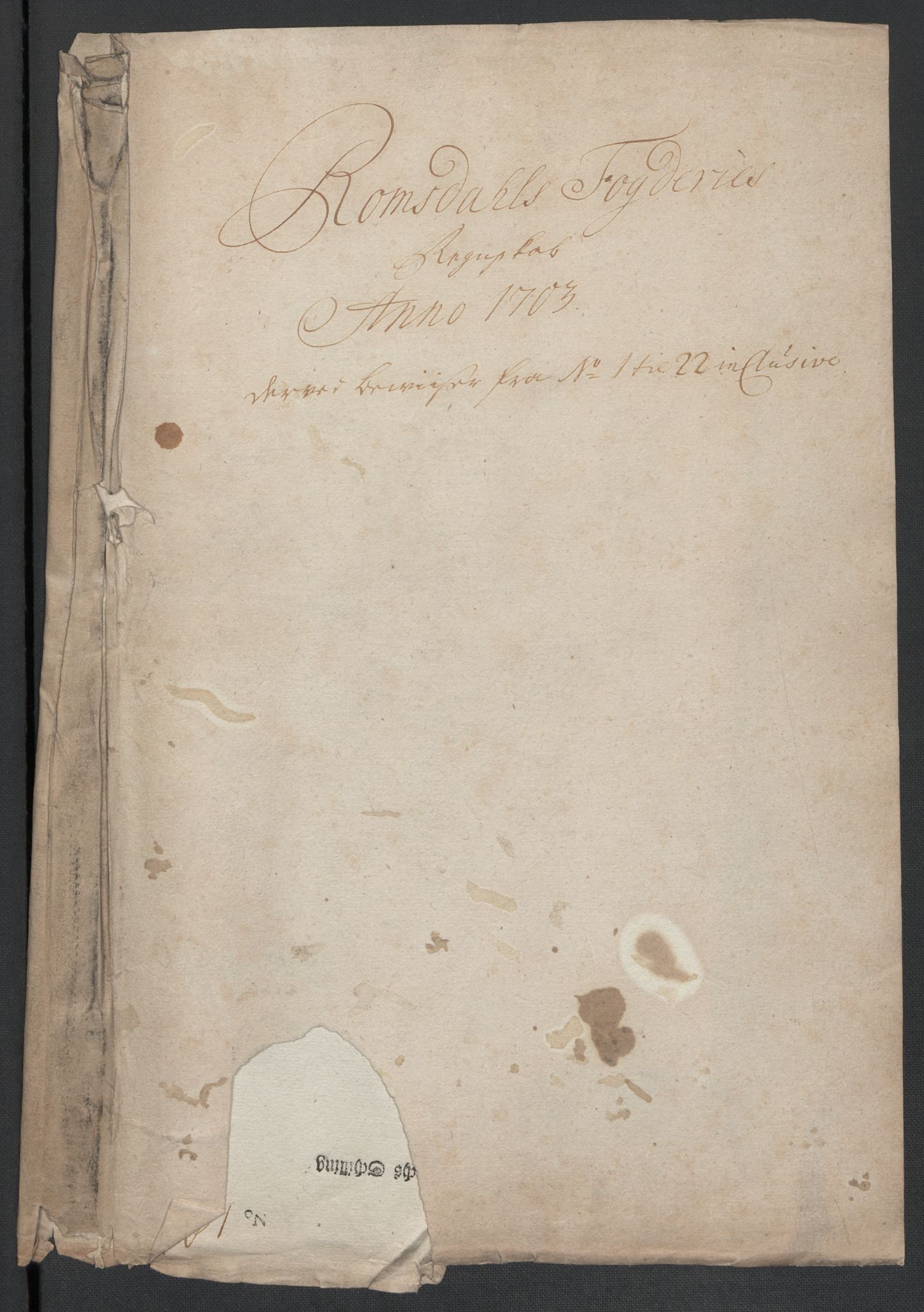 Rentekammeret inntil 1814, Reviderte regnskaper, Fogderegnskap, AV/RA-EA-4092/R55/L3656: Fogderegnskap Romsdal, 1703-1705, p. 3