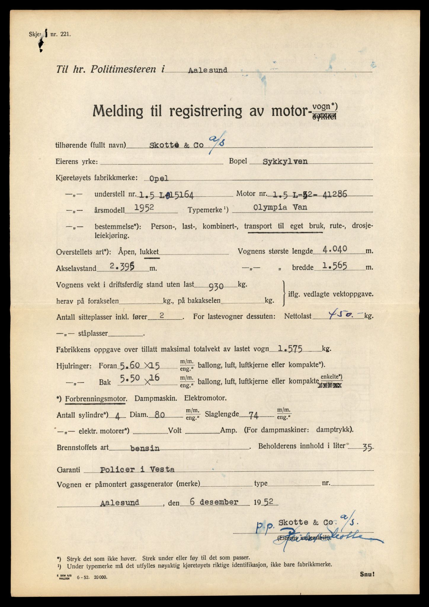 Møre og Romsdal vegkontor - Ålesund trafikkstasjon, SAT/A-4099/F/Fe/L0013: Registreringskort for kjøretøy T 1451 - T 1564, 1927-1998, p. 501