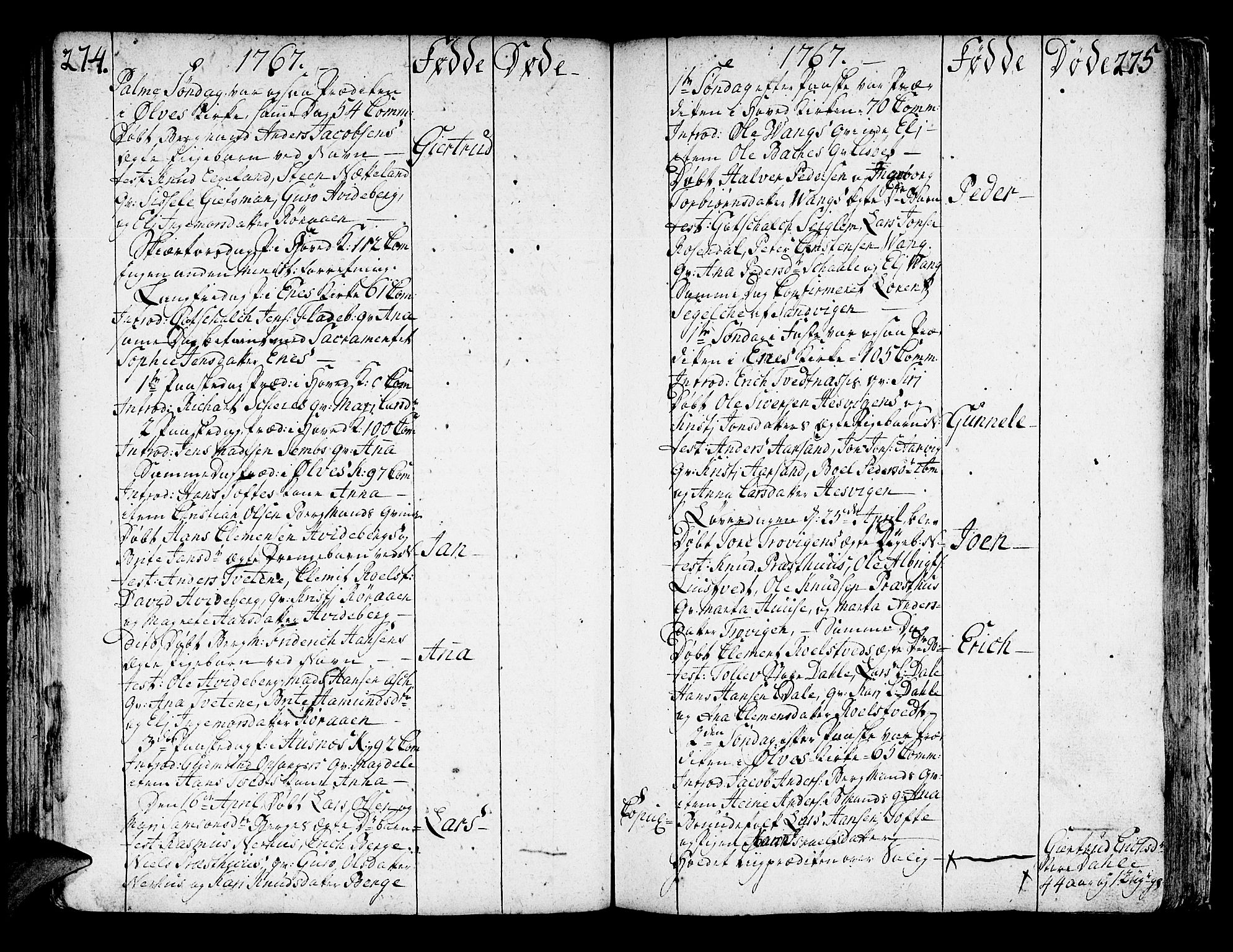 Kvinnherad sokneprestembete, AV/SAB-A-76401/H/Haa: Parish register (official) no. A 3, 1754-1777, p. 274-275