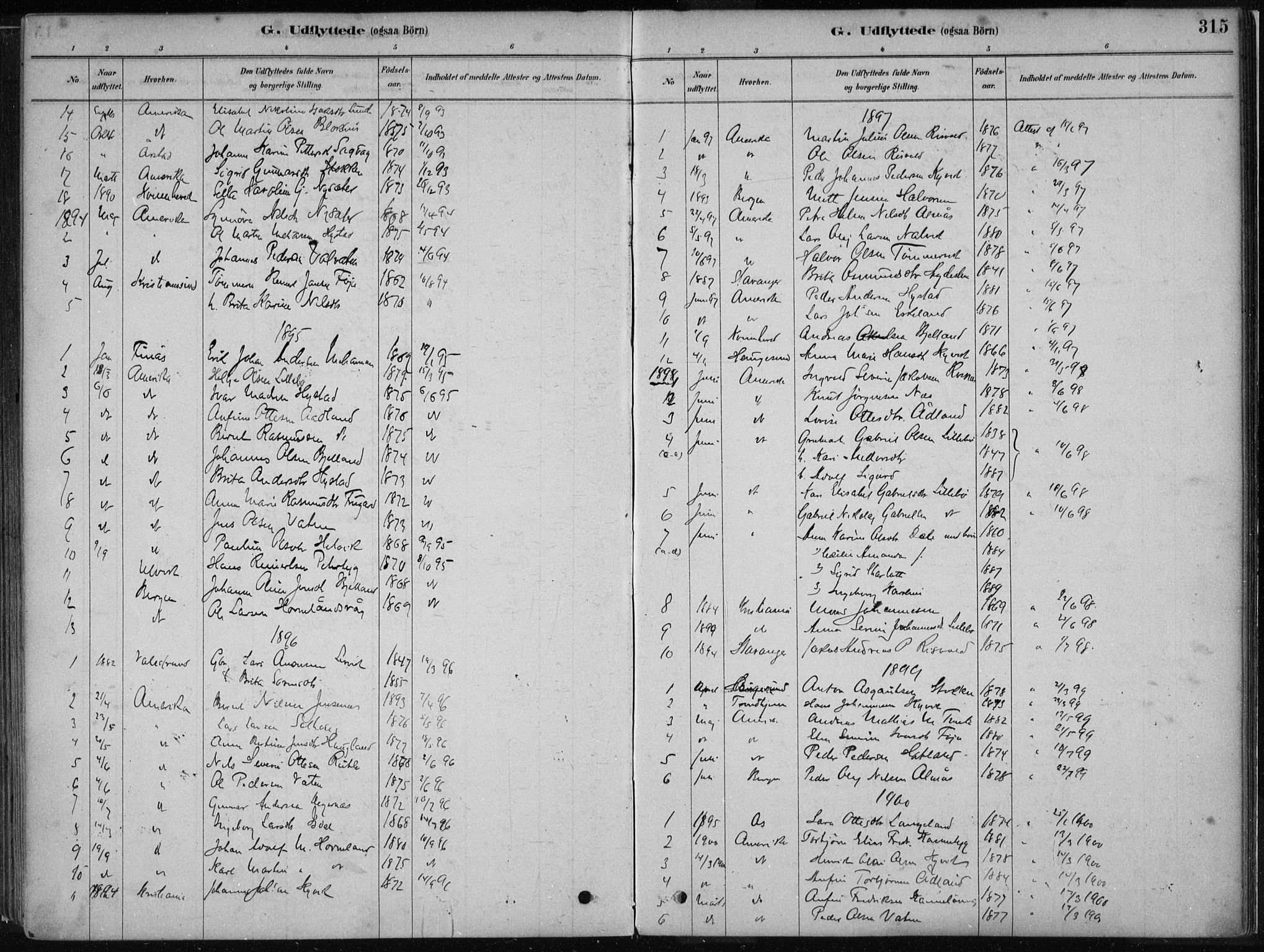 Stord sokneprestembete, SAB/A-78201/H/Haa: Parish register (official) no. B 2, 1878-1913, p. 315