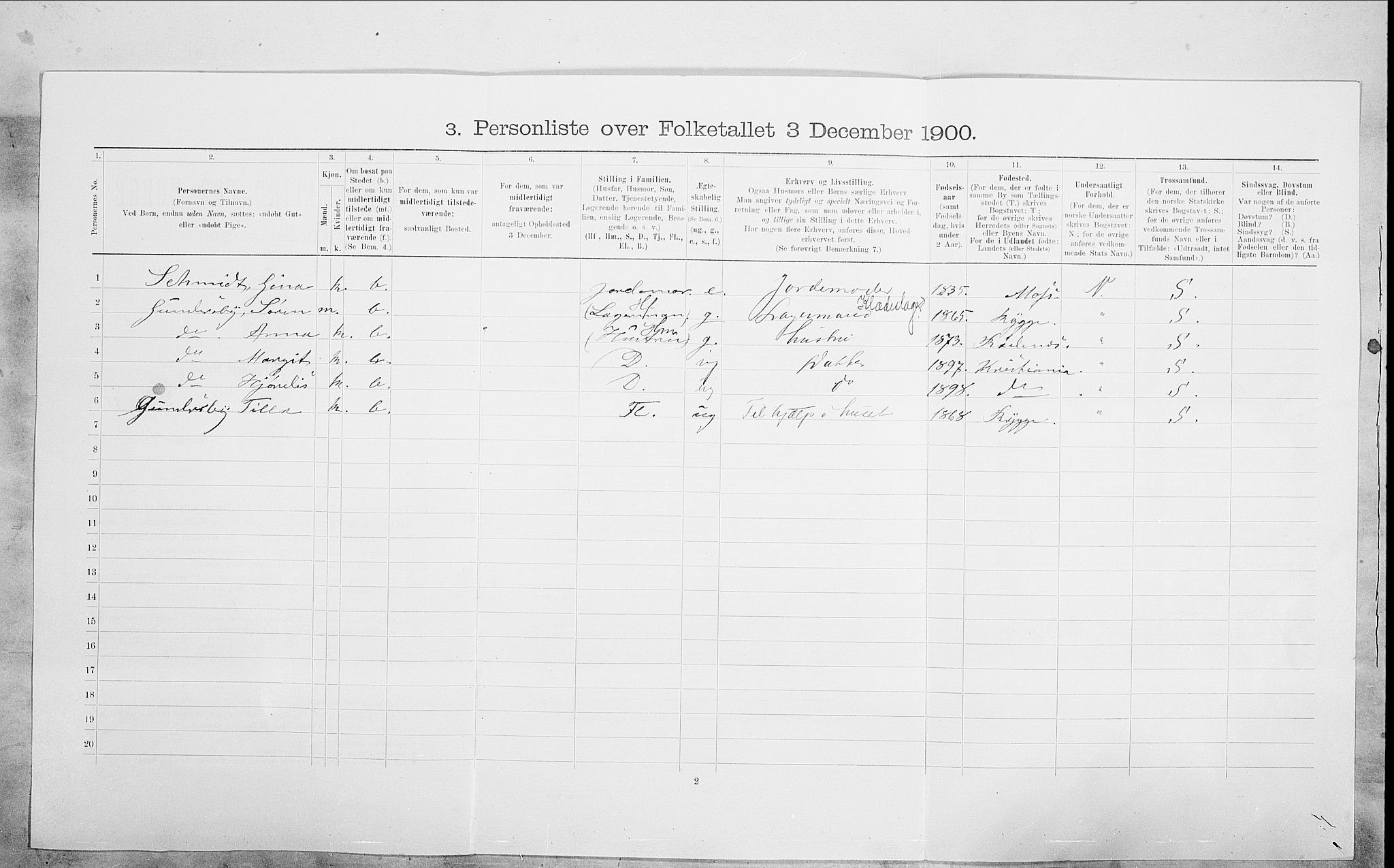 SAO, 1900 census for Kristiania, 1900, p. 92584