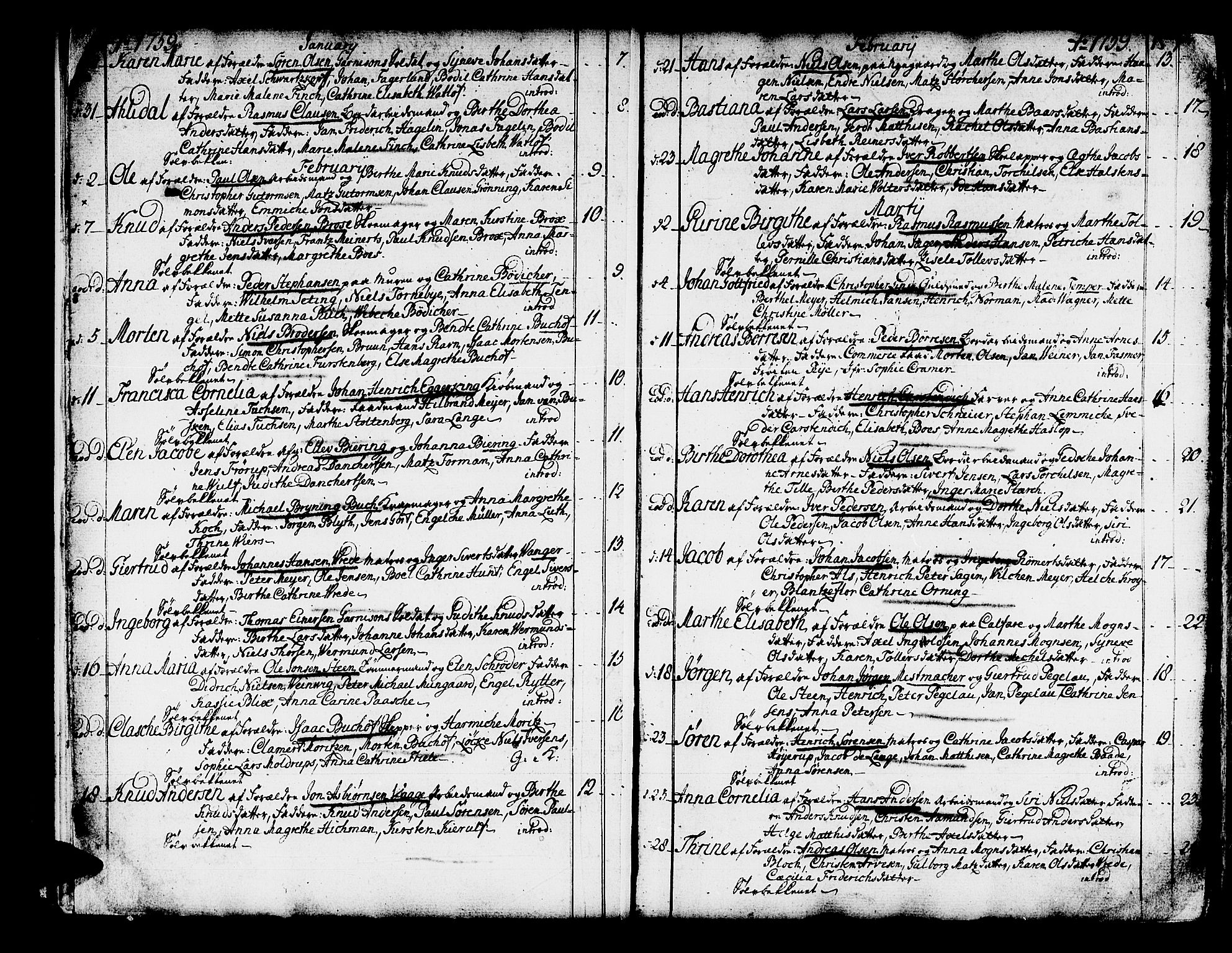 Domkirken sokneprestembete, AV/SAB-A-74801/H/Haa/L0003: Parish register (official) no. A 3, 1758-1789, p. 14-15