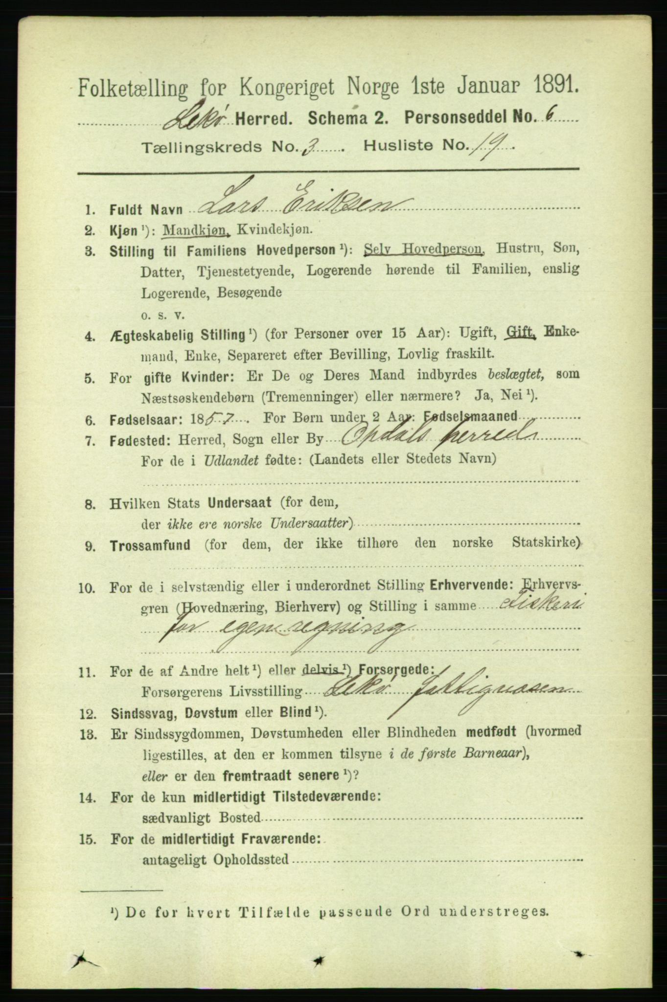 RA, 1891 census for 1755 Leka, 1891, p. 1525