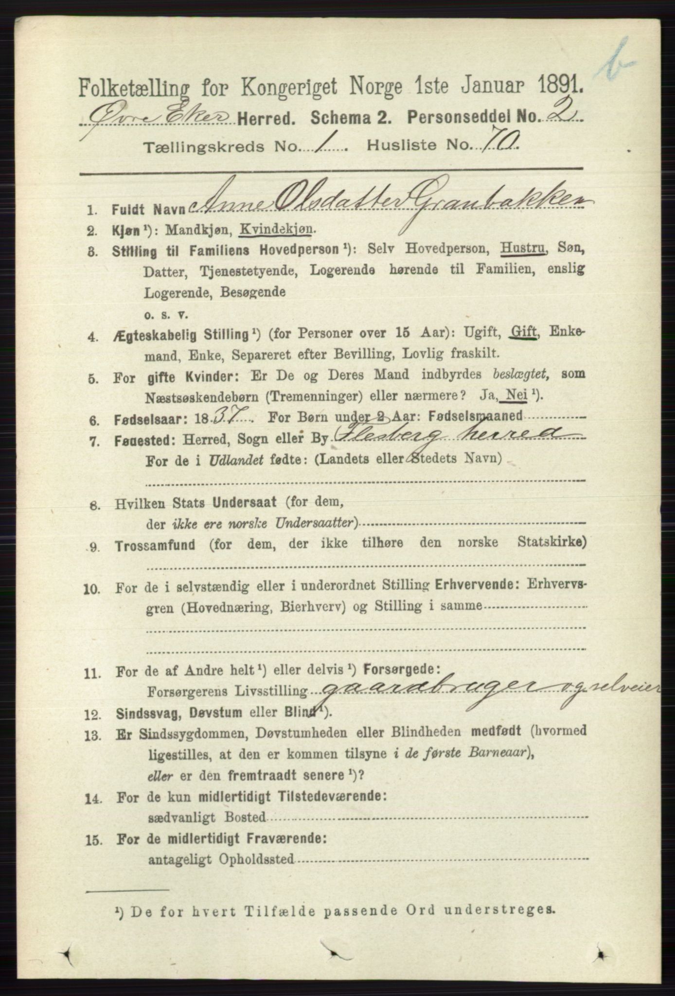 RA, 1891 census for 0624 Øvre Eiker, 1891, p. 8246