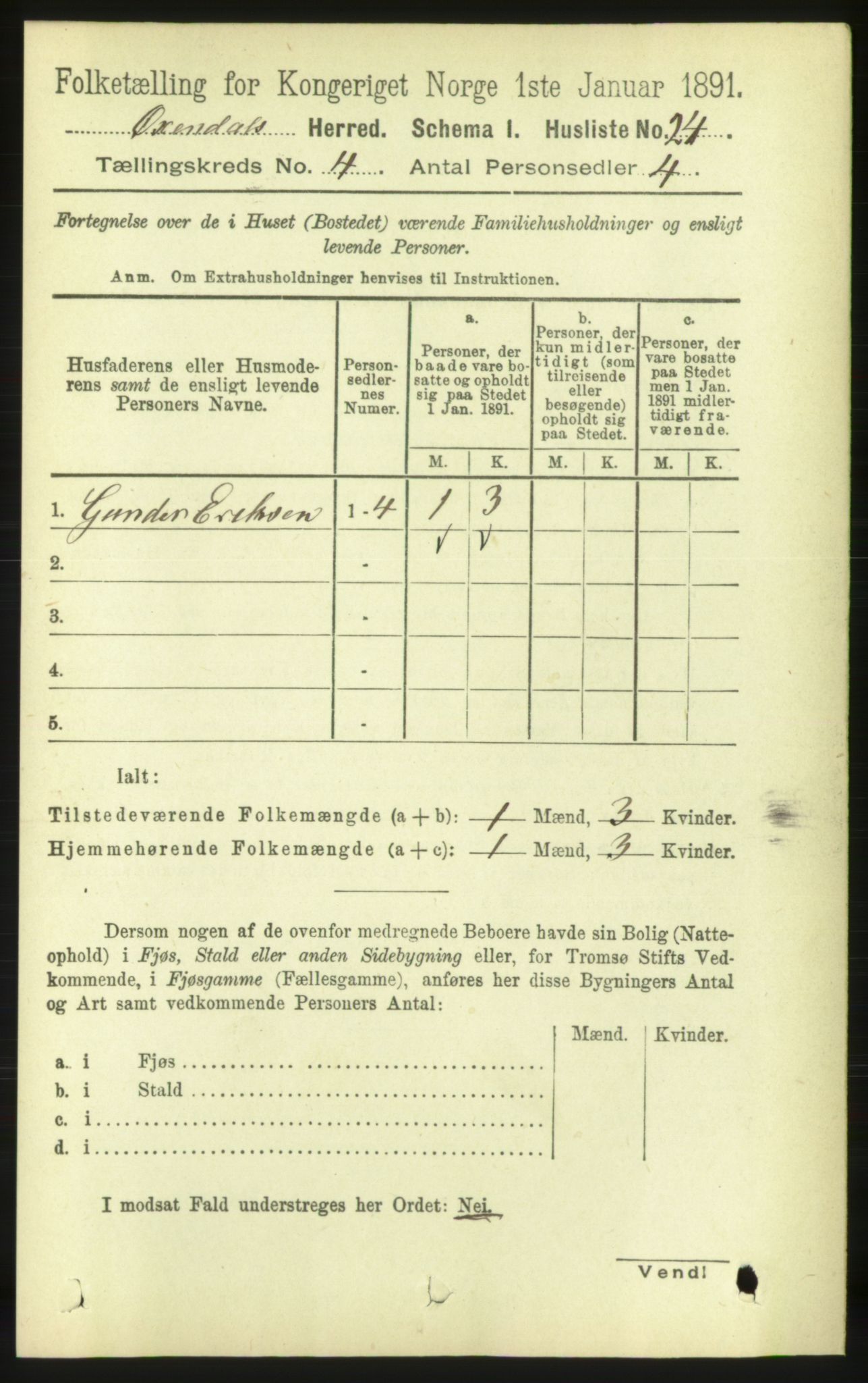 RA, 1891 census for 1561 Øksendal, 1891, p. 832