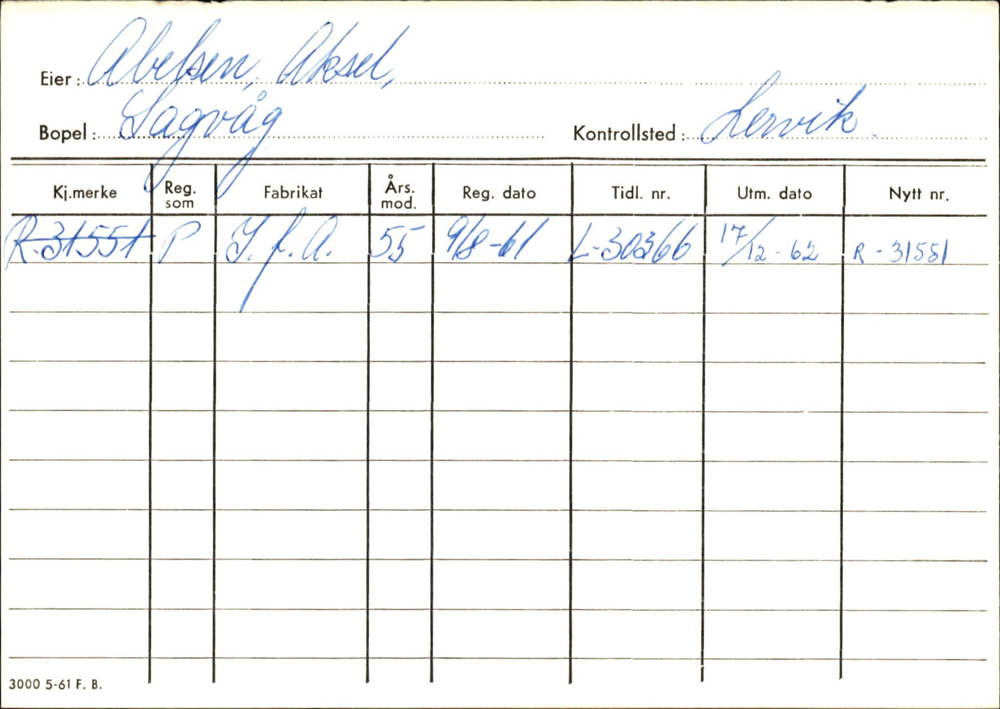 Statens vegvesen, Hordaland vegkontor, AV/SAB-A-5201/2/Ha/L0001: R-eierkort A, 1920-1971, p. 13