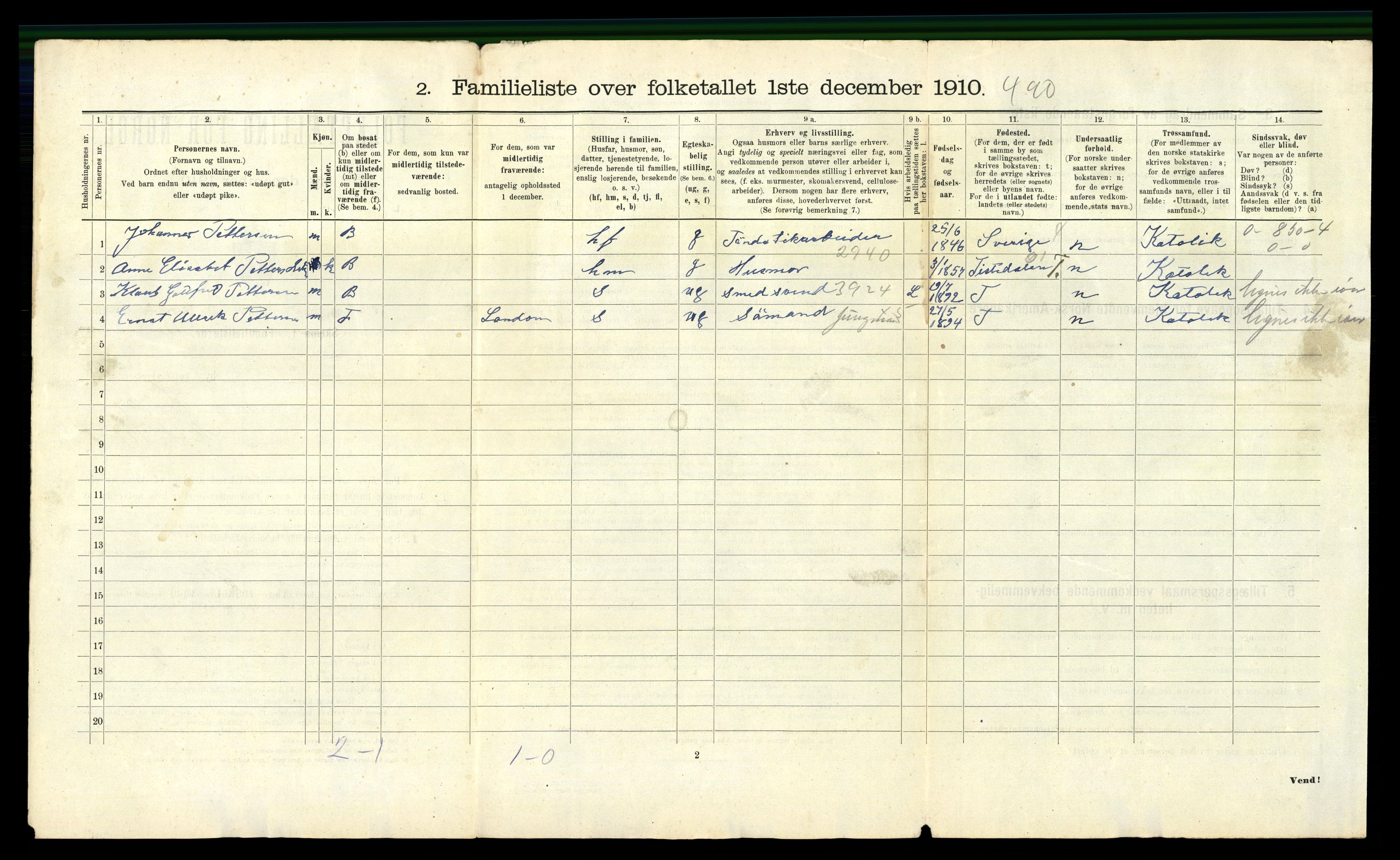 RA, 1910 census for Fredrikshald, 1910, p. 6505