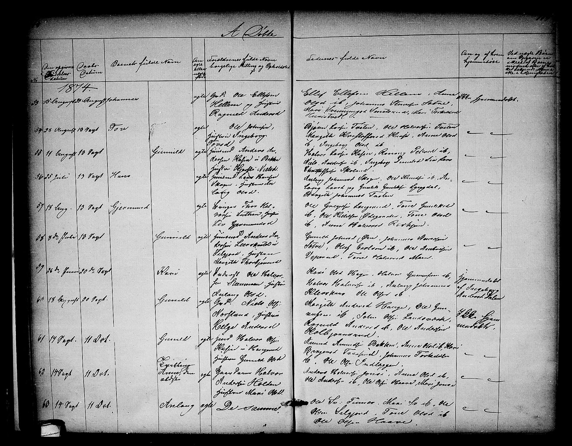 Heddal kirkebøker, AV/SAKO-A-268/G/Ga/L0001: Parish register (copy) no. I 1, 1866-1878, p. 114-115