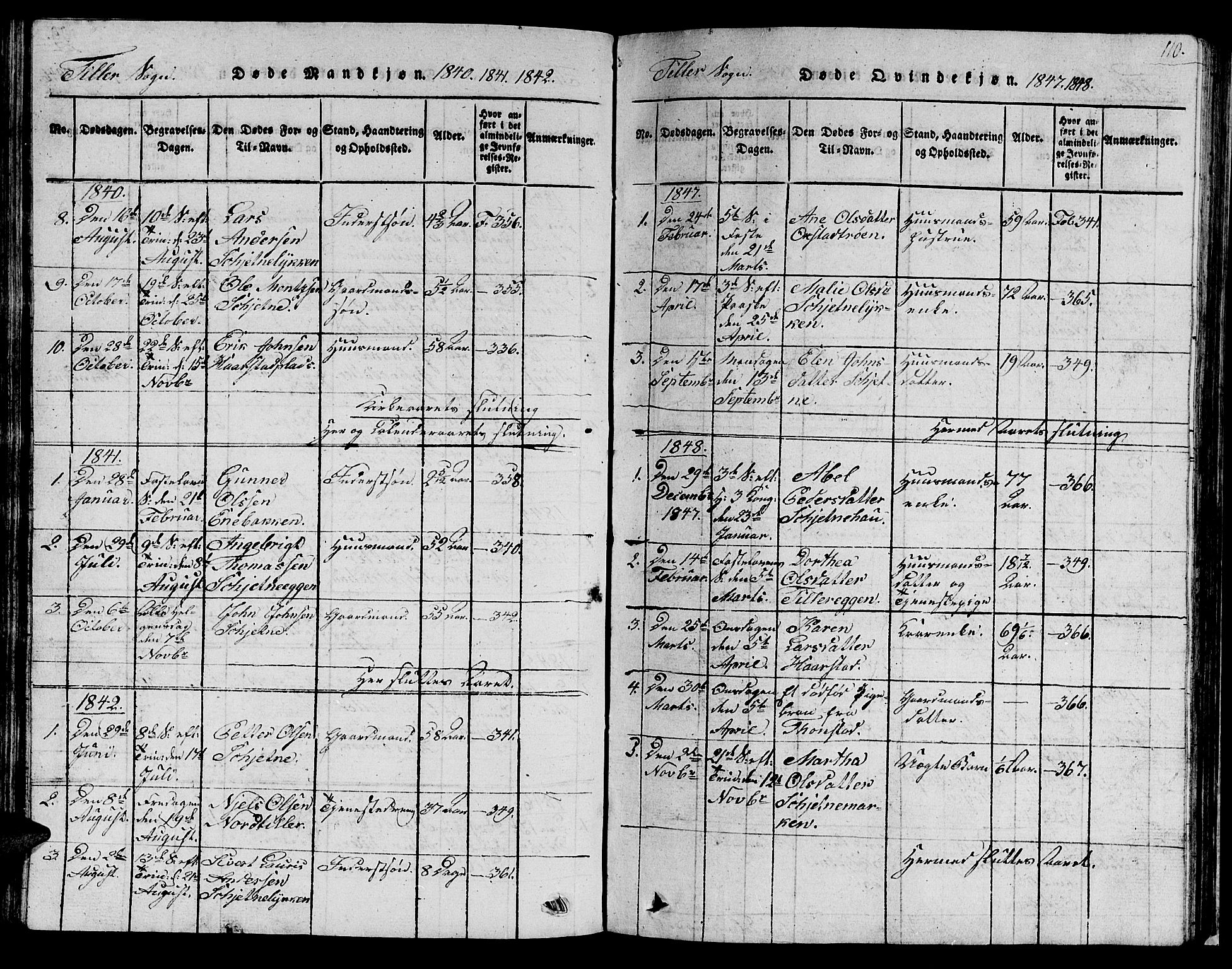 Ministerialprotokoller, klokkerbøker og fødselsregistre - Sør-Trøndelag, SAT/A-1456/621/L0458: Parish register (copy) no. 621C01, 1816-1865, p. 110