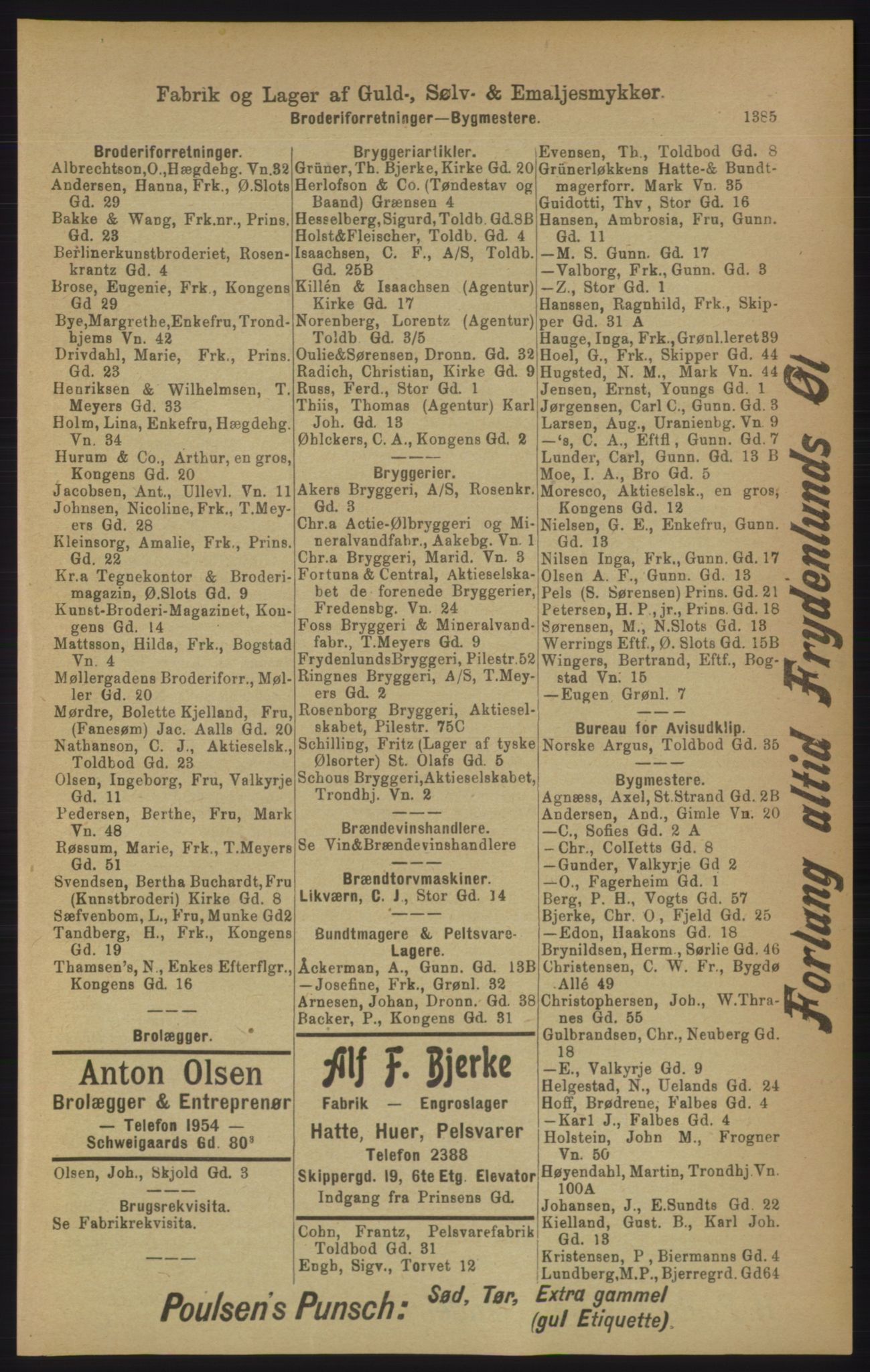 Kristiania/Oslo adressebok, PUBL/-, 1906, p. 1385