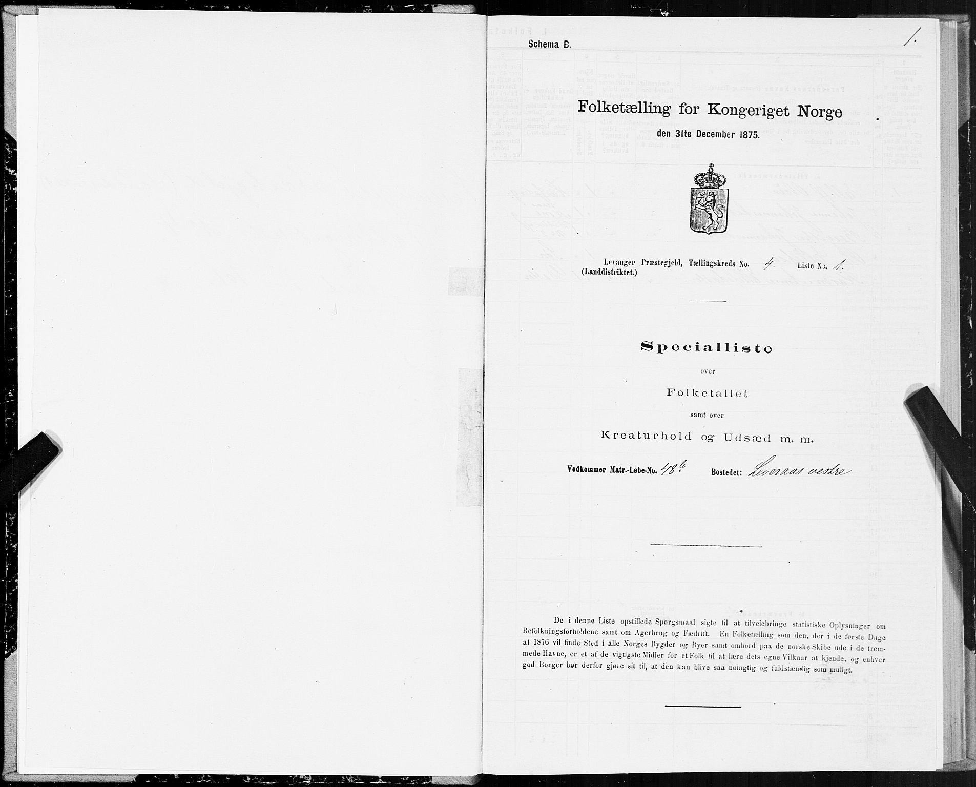 SAT, 1875 census for 1720L Levanger/Levanger, 1875, p. 3001