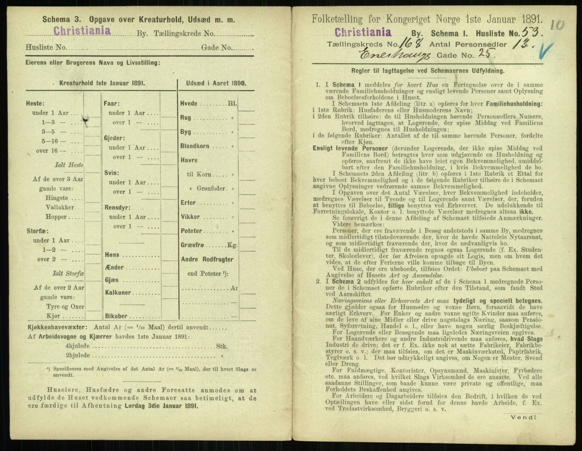 RA, 1891 census for 0301 Kristiania, 1891, p. 98154