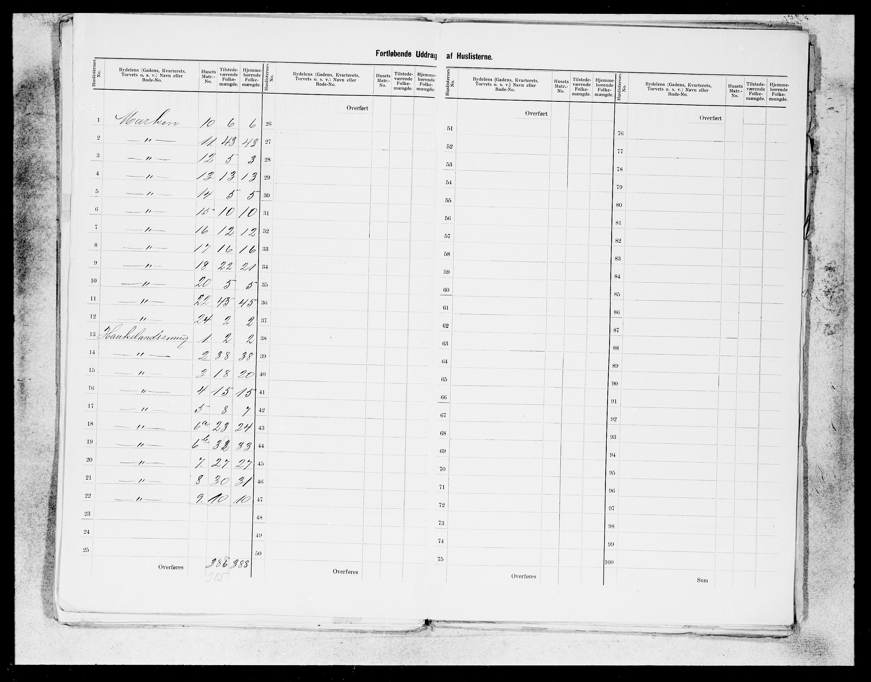 SAB, 1900 census for Bergen, 1900, p. 247