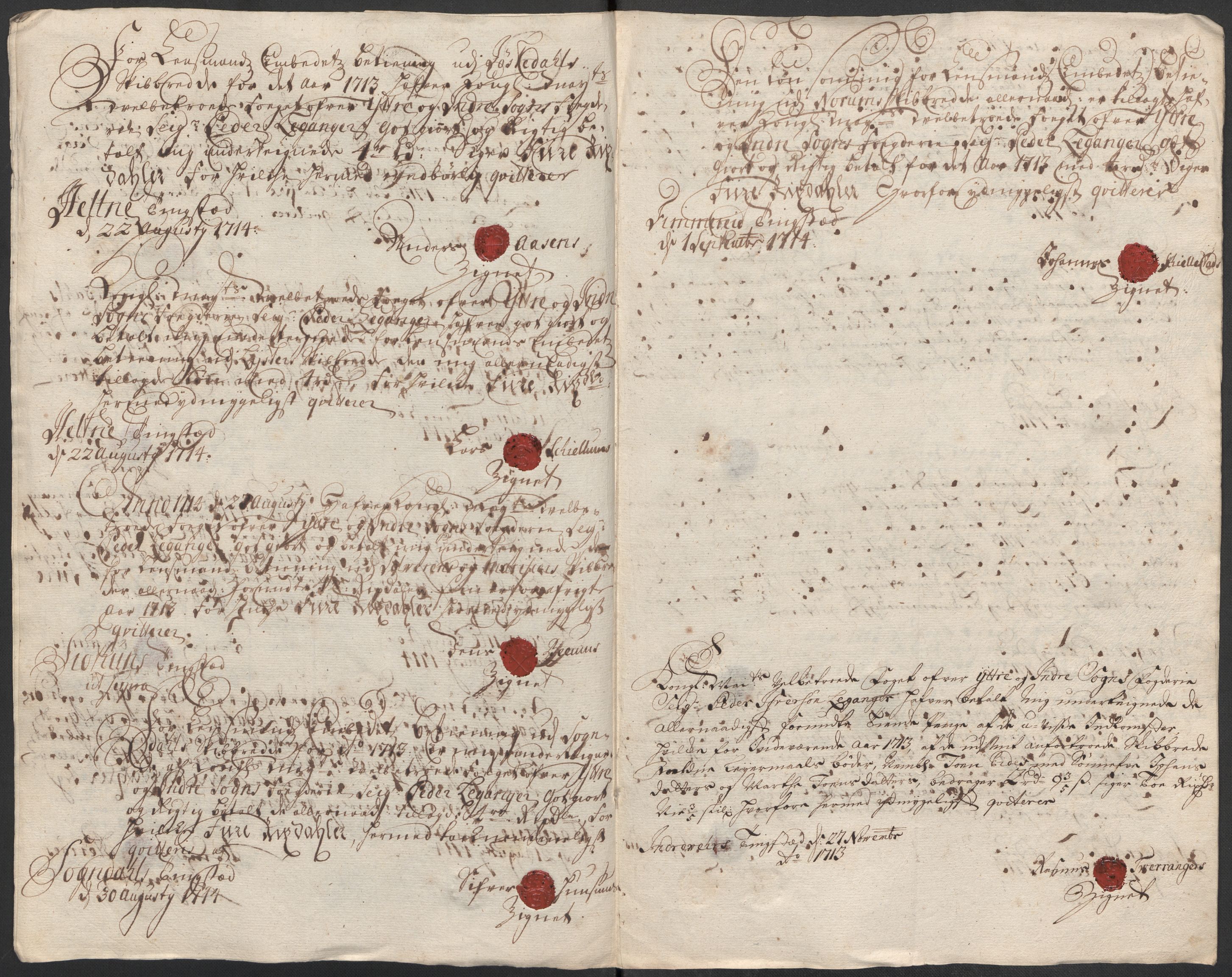 Rentekammeret inntil 1814, Reviderte regnskaper, Fogderegnskap, AV/RA-EA-4092/R52/L3319: Fogderegnskap Sogn, 1713-1714, p. 359