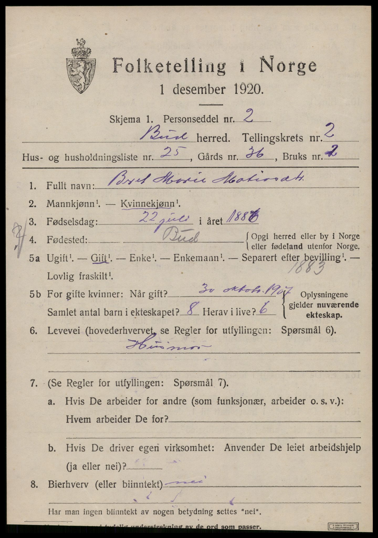 SAT, 1920 census for Bud, 1920, p. 1386