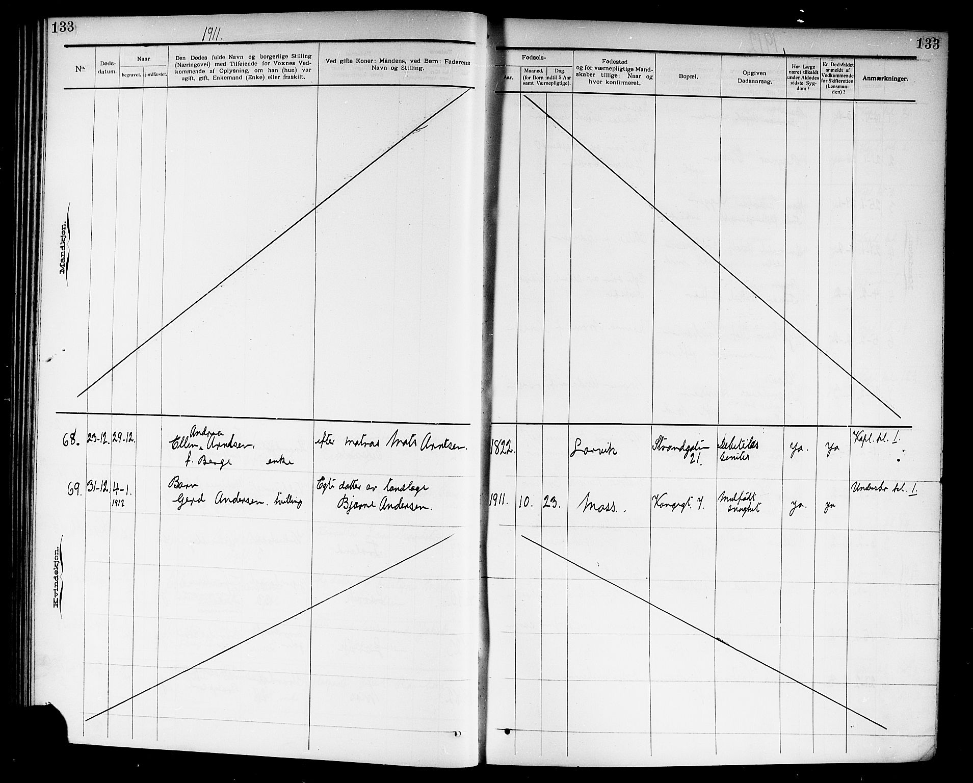 Larvik kirkebøker, SAKO/A-352/G/Ga/L0007: Parish register (copy) no. I 7, 1888-1918, p. 133