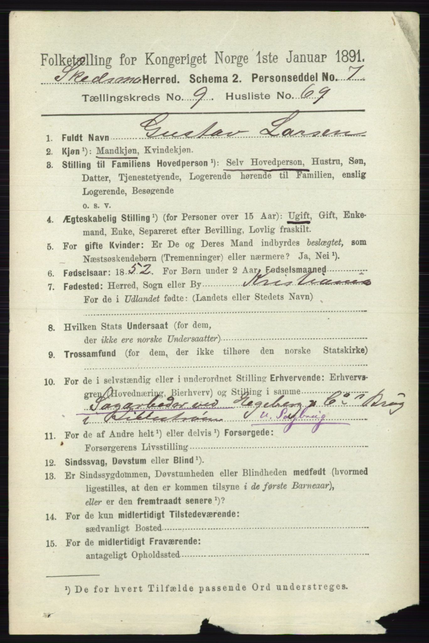 RA, 1891 census for 0231 Skedsmo, 1891, p. 5732