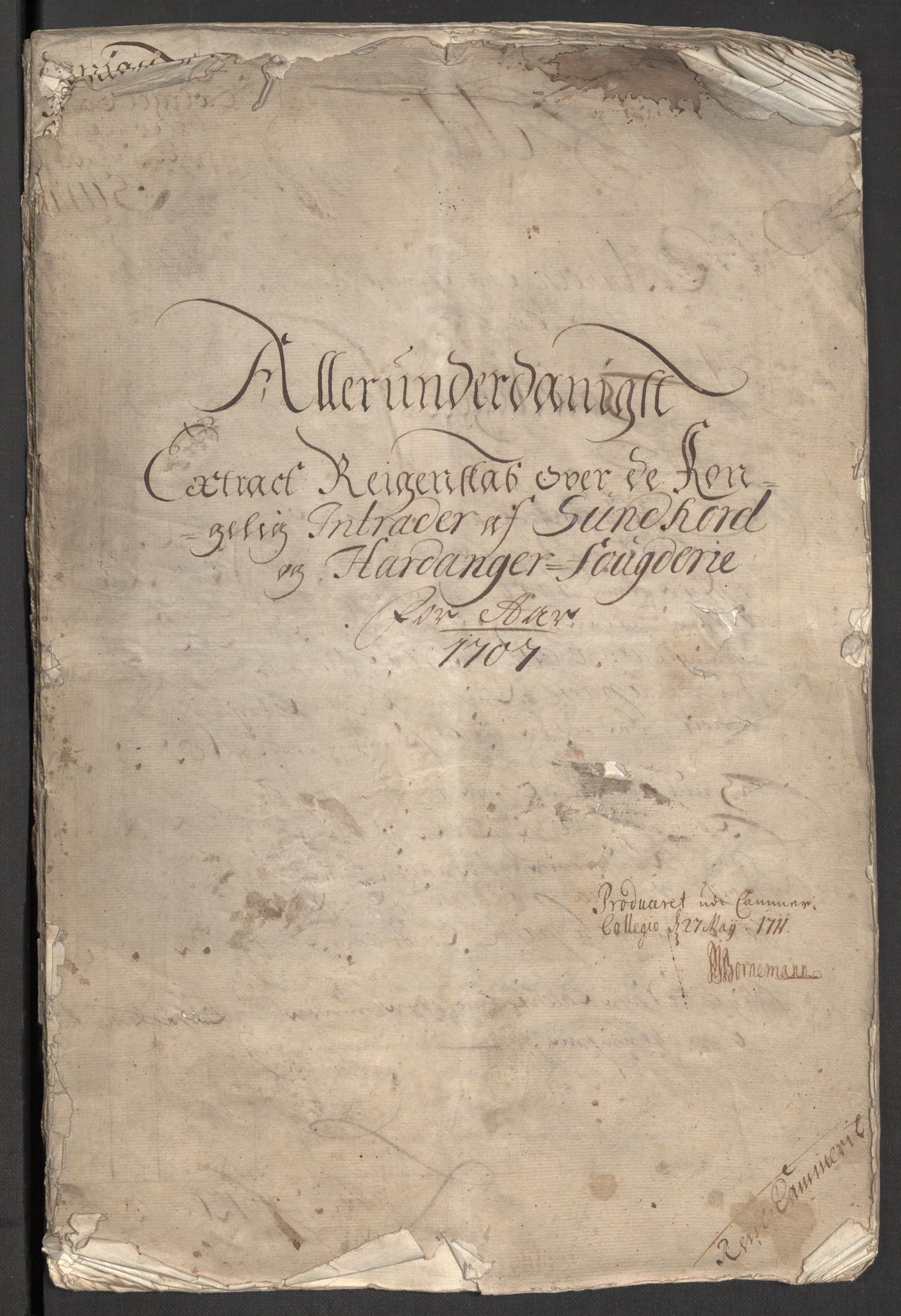 Rentekammeret inntil 1814, Reviderte regnskaper, Fogderegnskap, AV/RA-EA-4092/R48/L2984: Fogderegnskap Sunnhordland og Hardanger, 1706-1707, p. 282