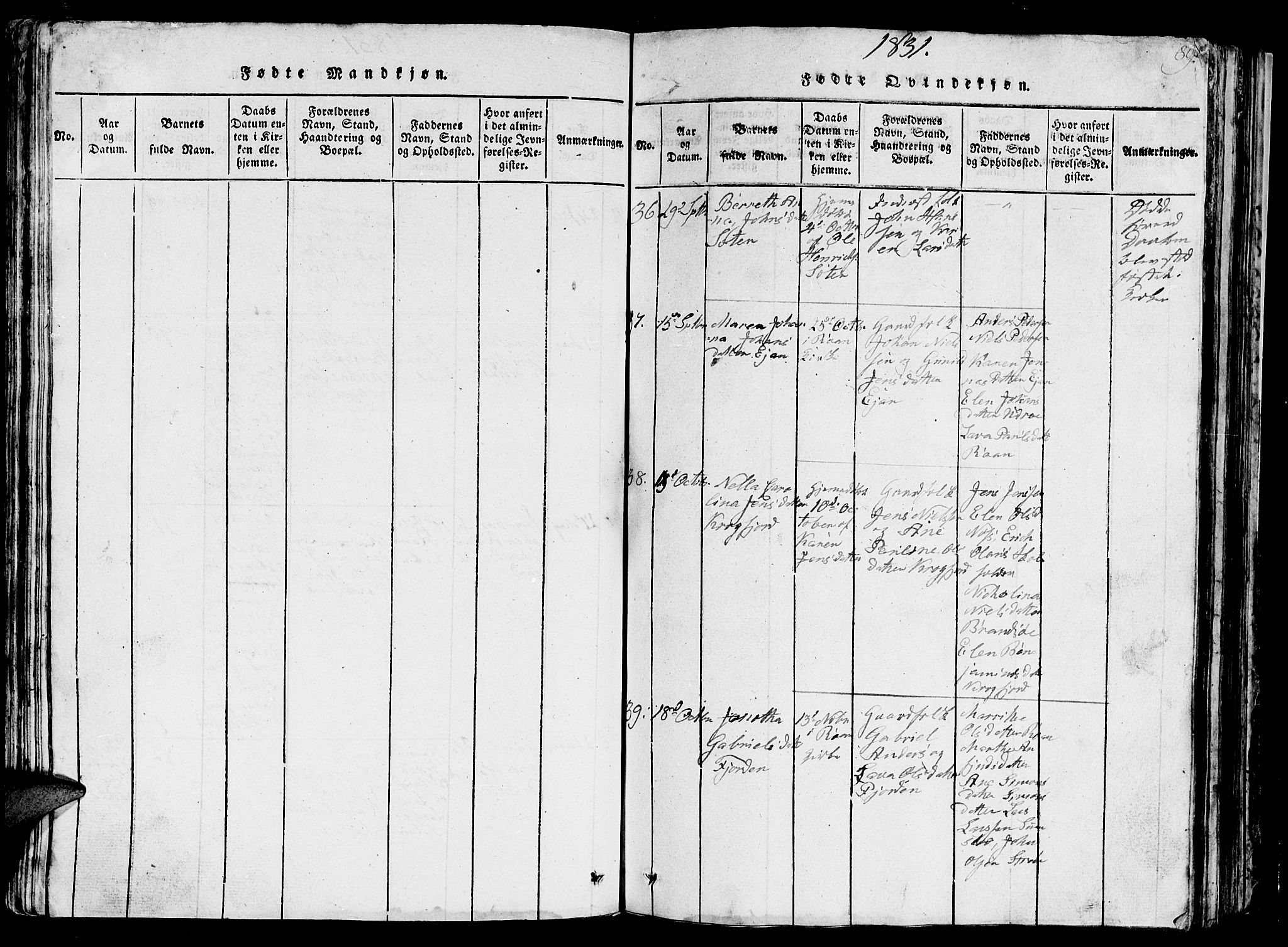 Ministerialprotokoller, klokkerbøker og fødselsregistre - Sør-Trøndelag, AV/SAT-A-1456/657/L0714: Parish register (copy) no. 657C01, 1818-1868, p. 89