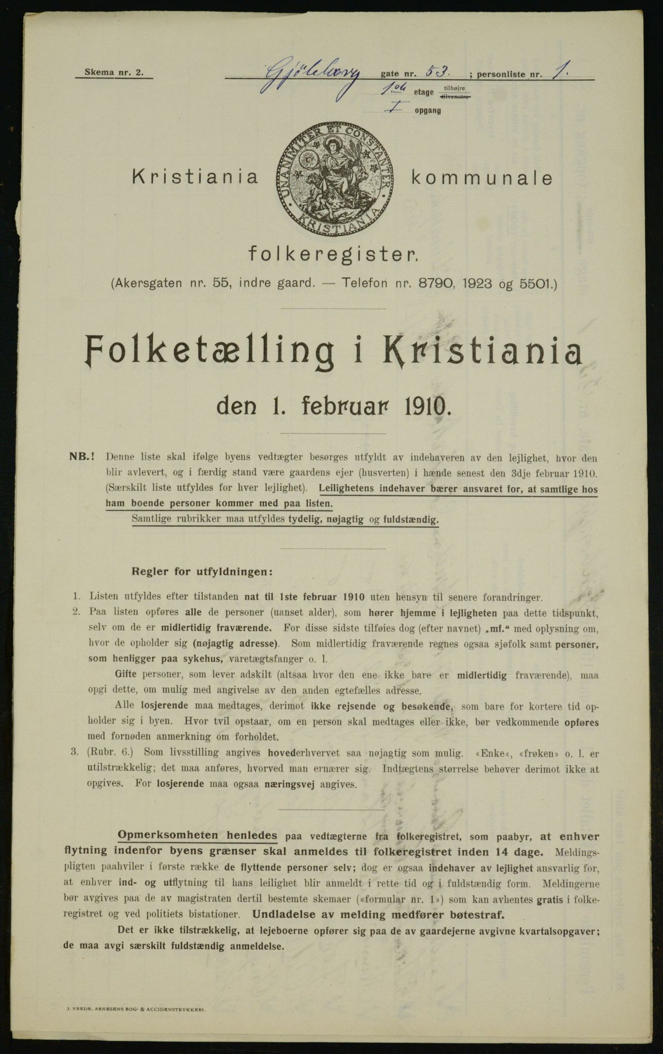 OBA, Municipal Census 1910 for Kristiania, 1910, p. 31904