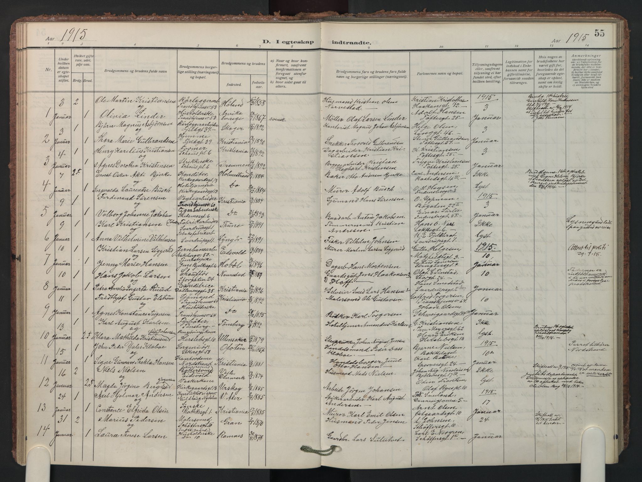 Petrus prestekontor Kirkebøker, AV/SAO-A-10872/F/Fa/L0013: Parish register (official) no. I 13, 1911-1925, p. 55