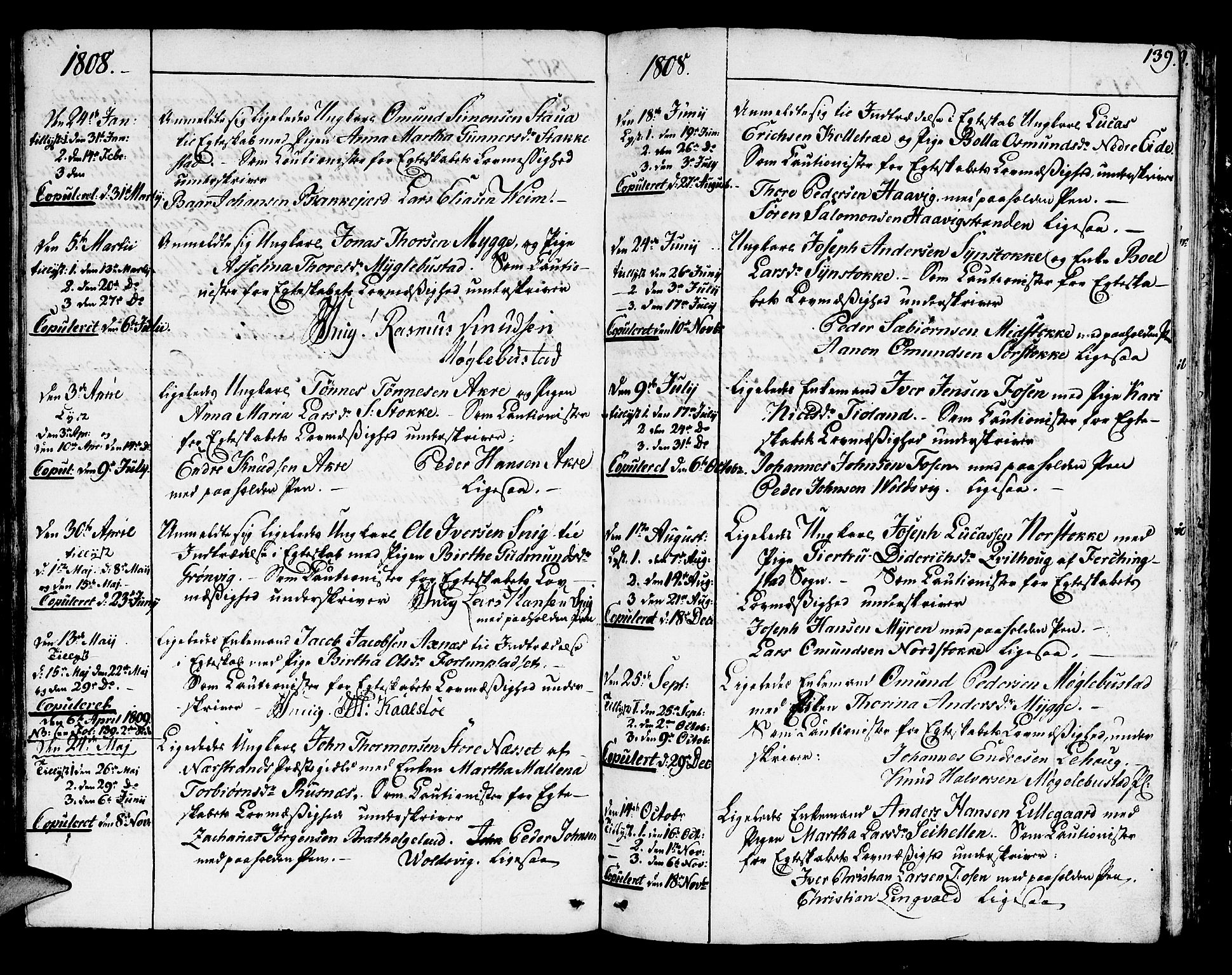 Avaldsnes sokneprestkontor, SAST/A -101851/H/Ha/Haa/L0003: Parish register (official) no. A 3, 1801-1817, p. 139