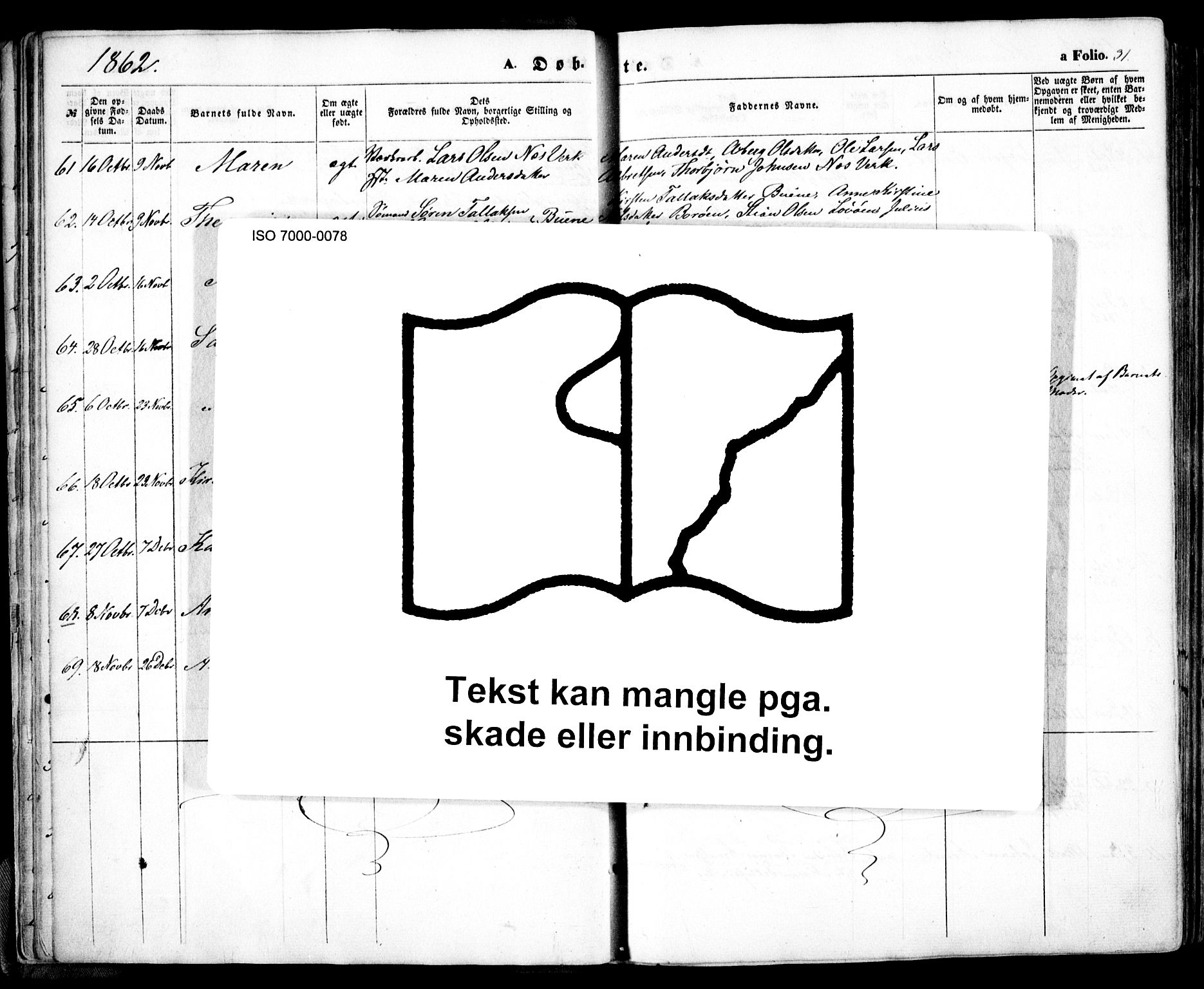 Holt sokneprestkontor, AV/SAK-1111-0021/F/Fa/L0009: Parish register (official) no. A 9, 1861-1871, p. 31