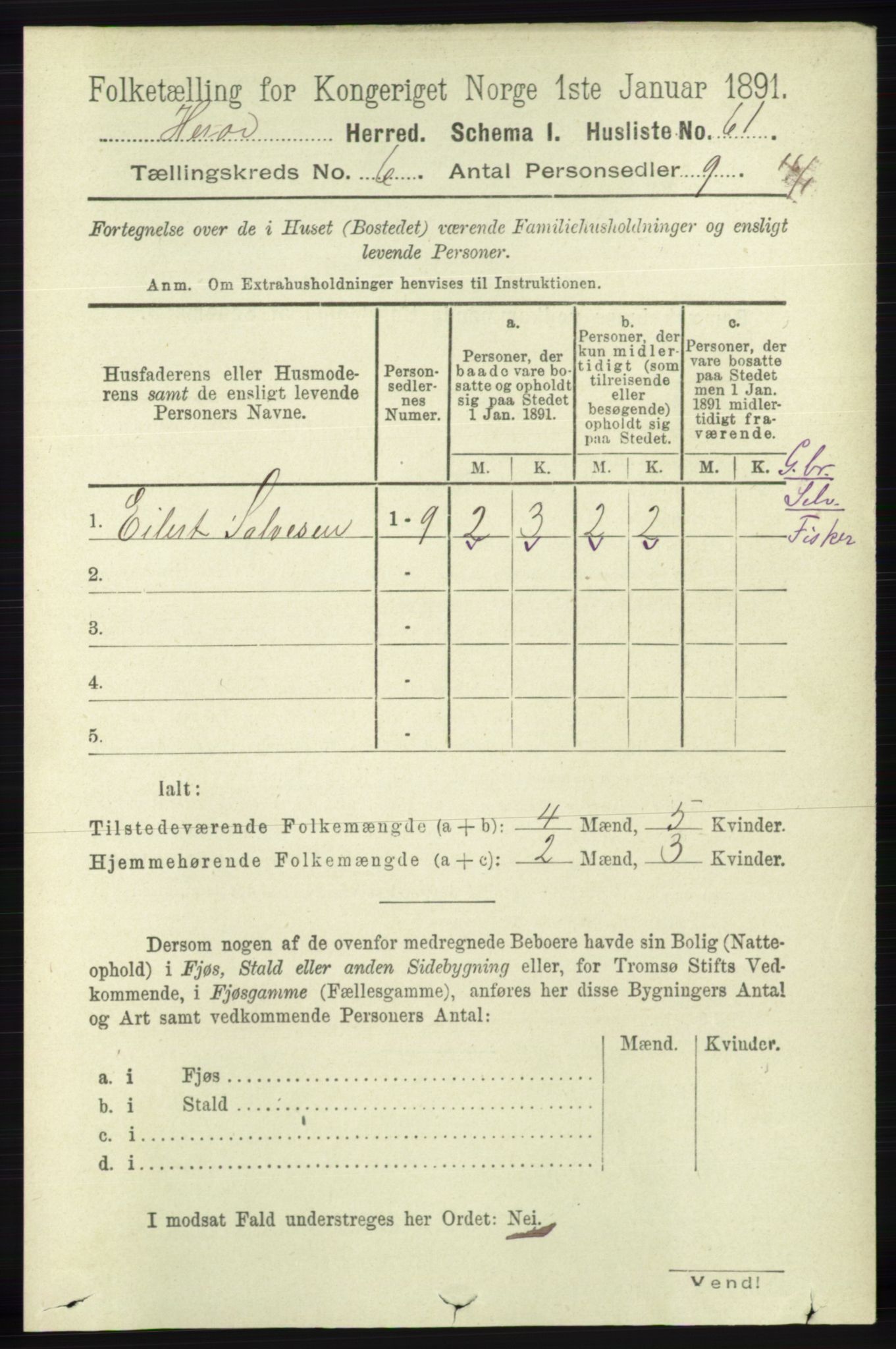 RA, 1891 census for 1039 Herad, 1891, p. 2294