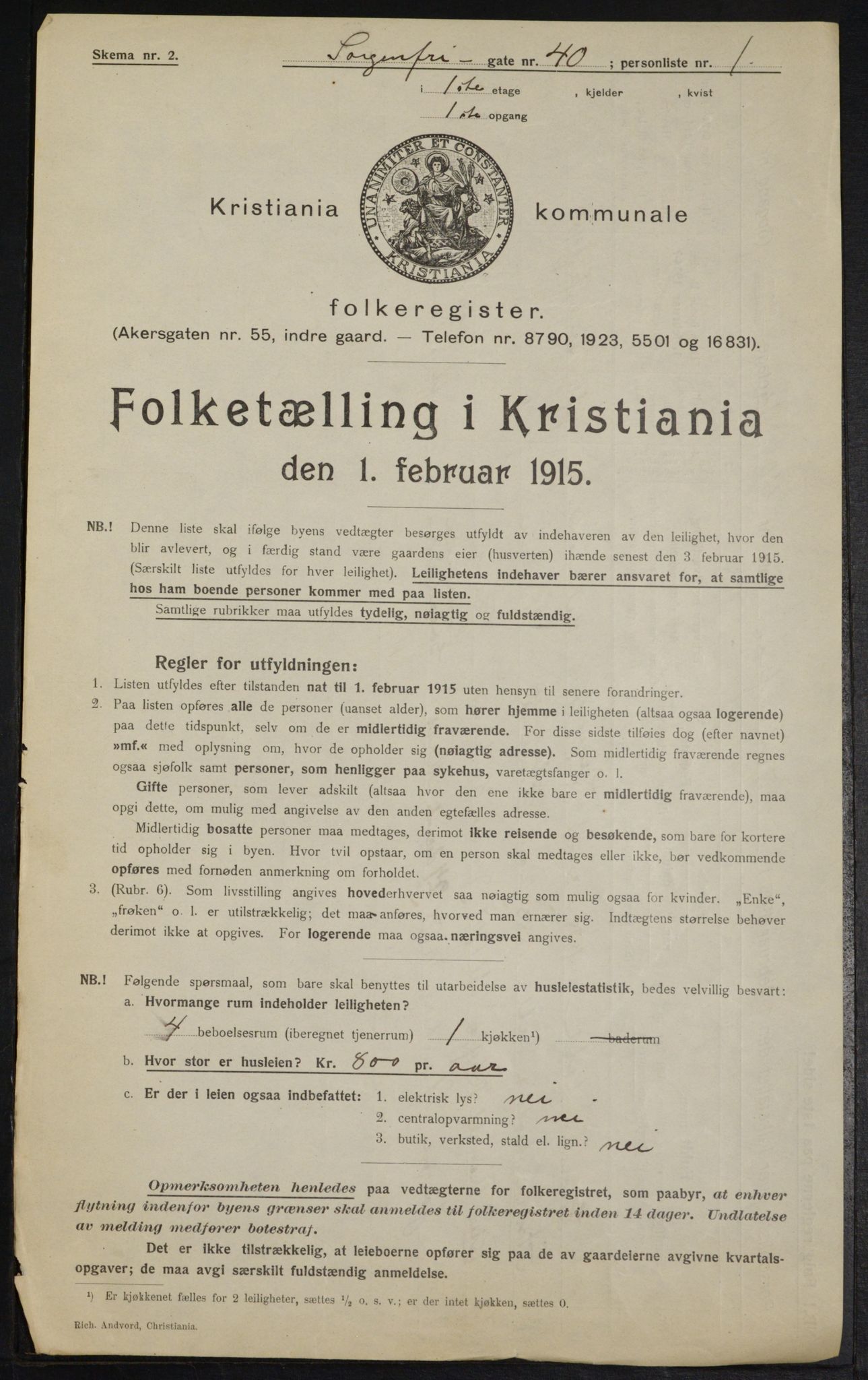 OBA, Municipal Census 1915 for Kristiania, 1915, p. 100321