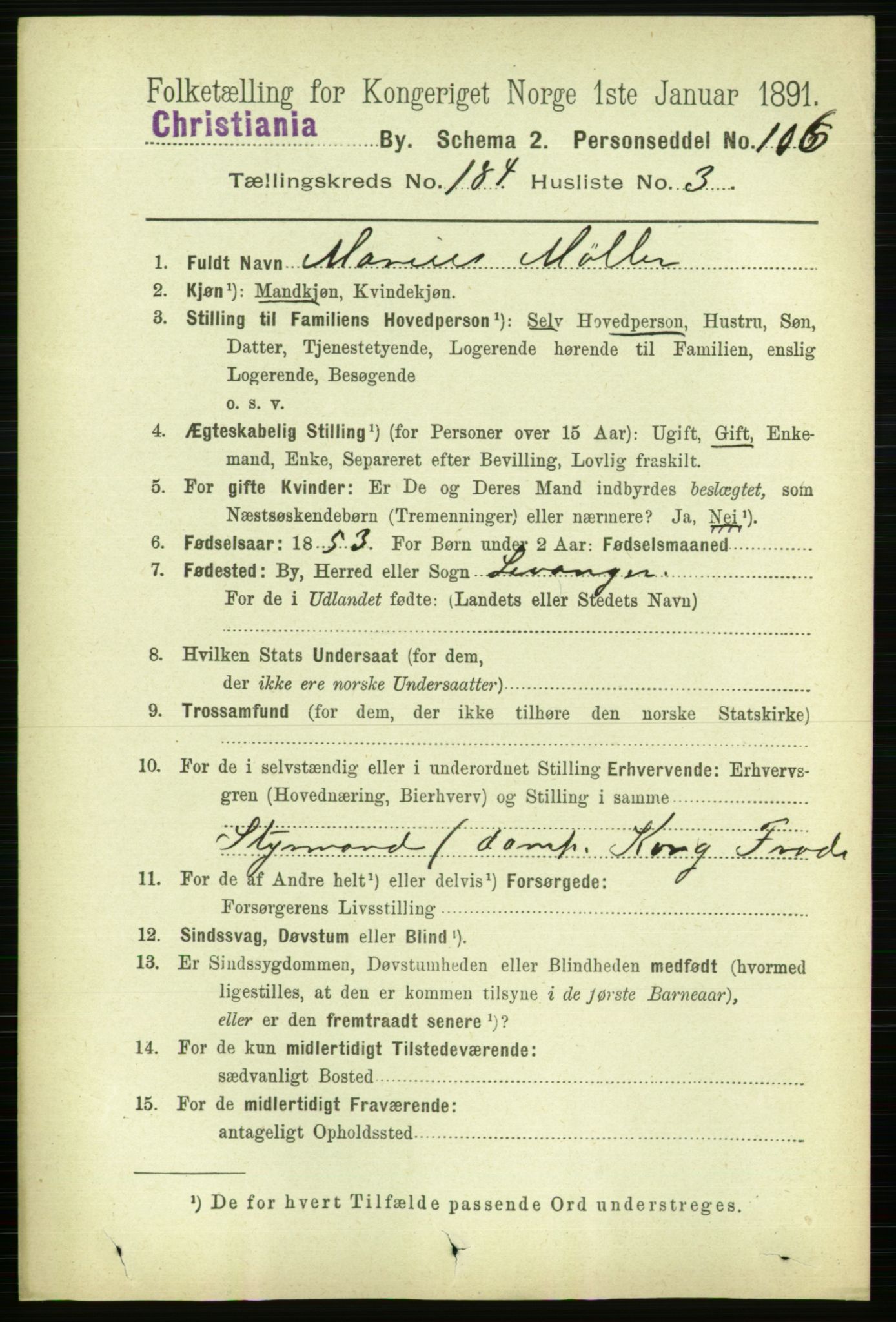 RA, 1891 census for 0301 Kristiania, 1891, p. 110144